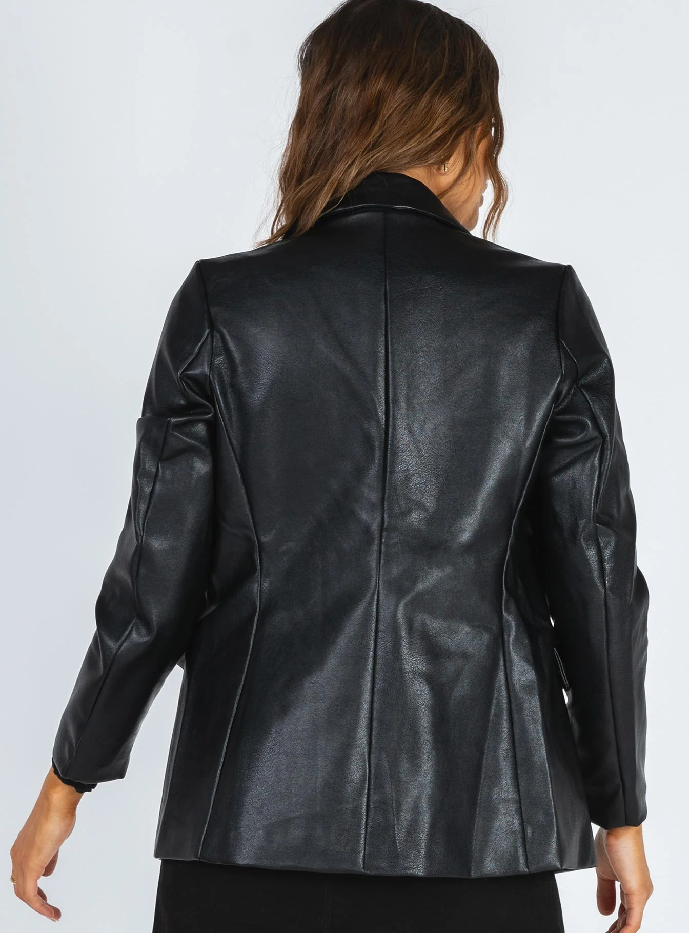 Ellen Faux Leather Blazer - Image 6