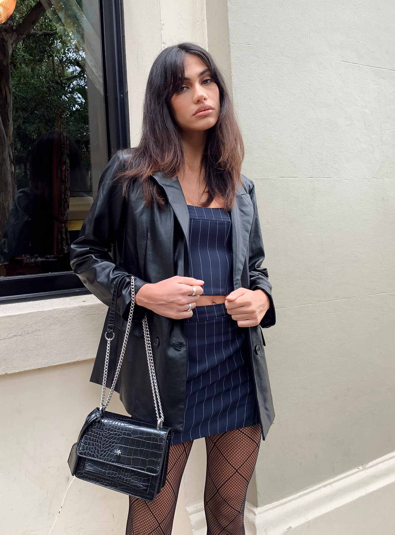 Ellen Faux Leather Blazer - Image 8