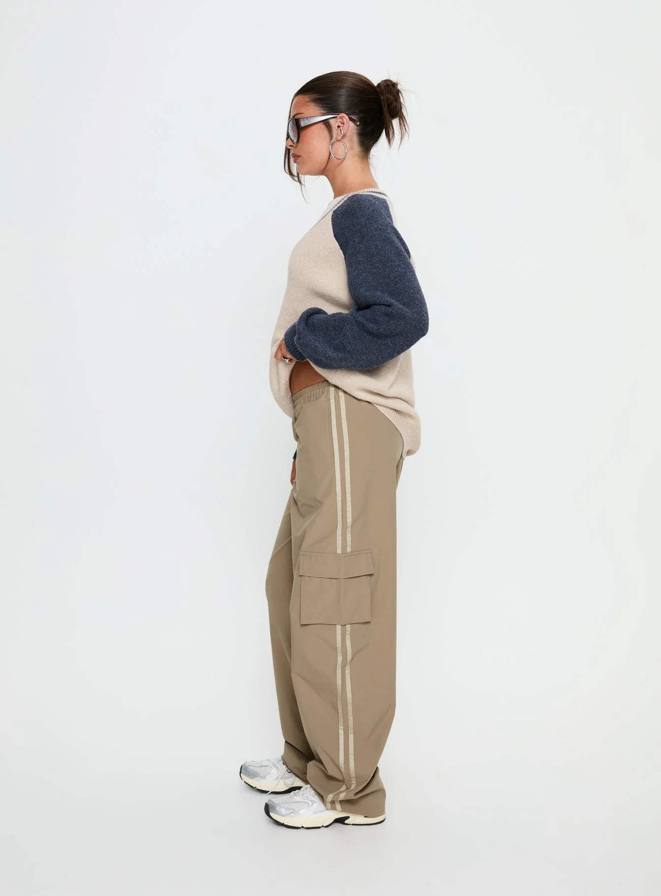 Ellyn Baggy Cargo Pants Khaki - Image 3