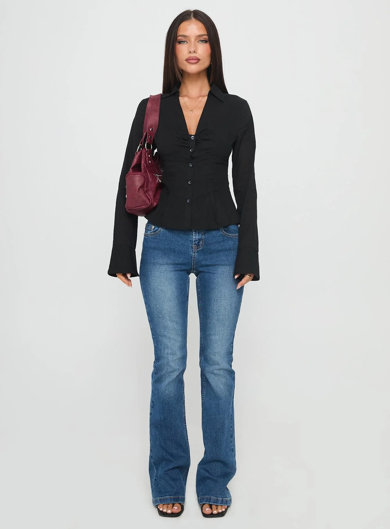 Elowenn Long Sleeve Top Black - Image 6
