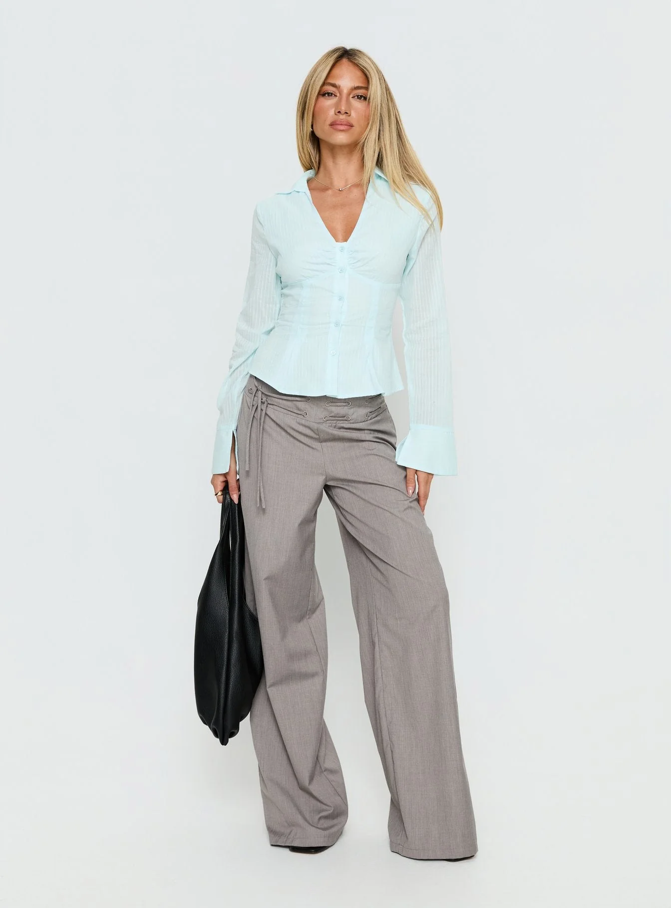 Elowenn Long Sleeve Top Soft Blue - Image 3