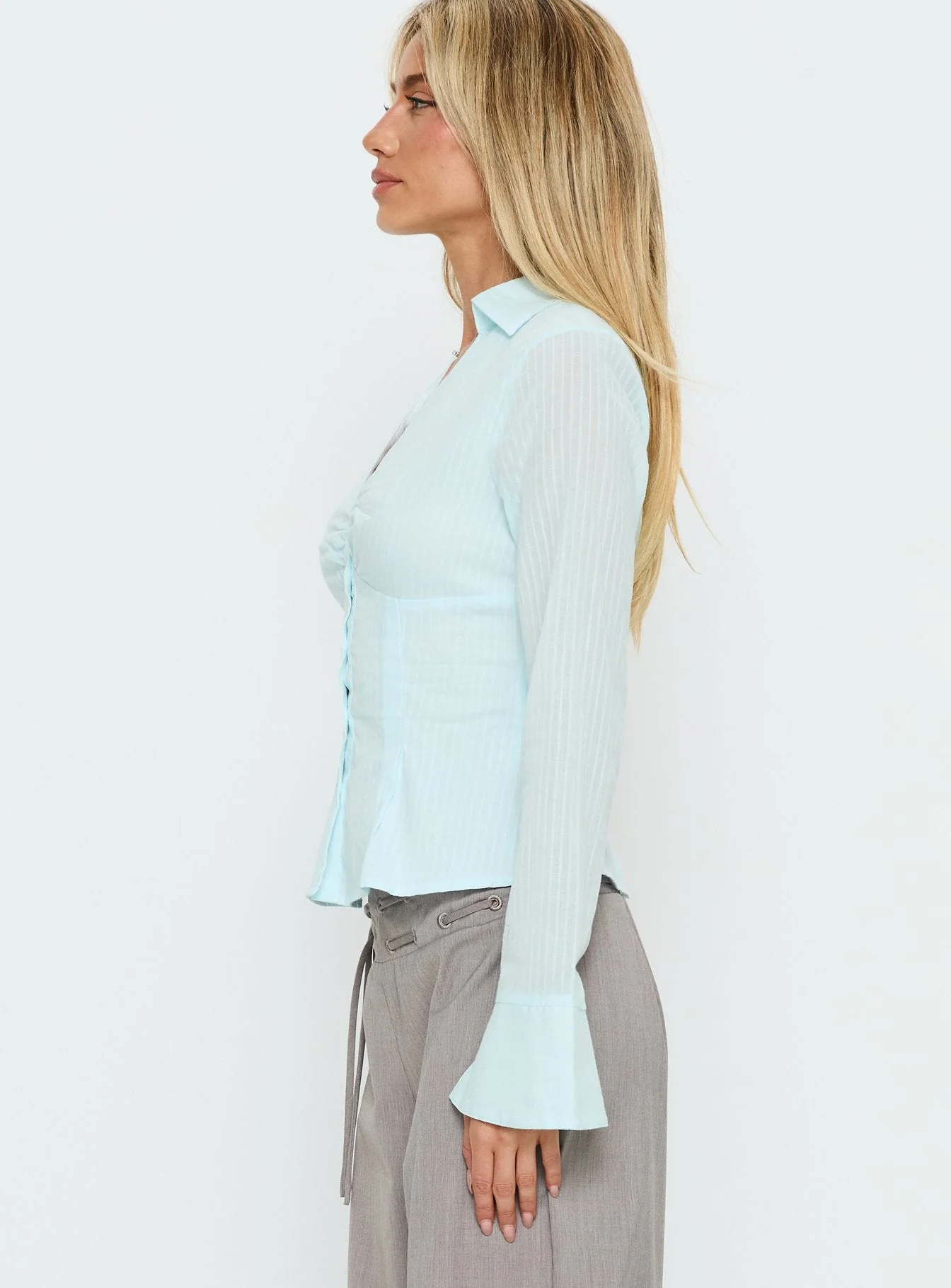 Elowenn Long Sleeve Top Soft Blue - Image 4