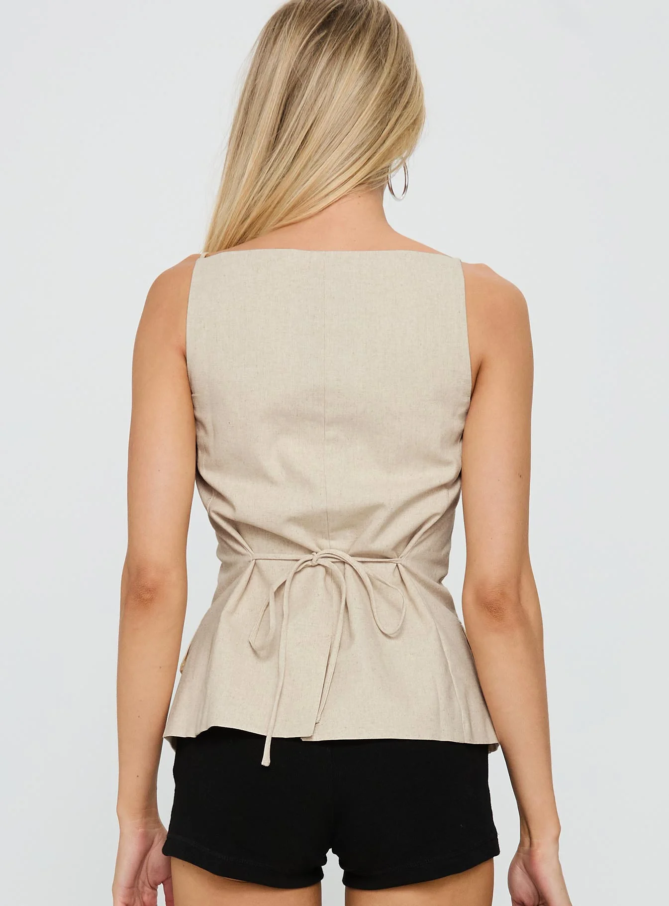 Embark Button Up Top Beige - Image 5