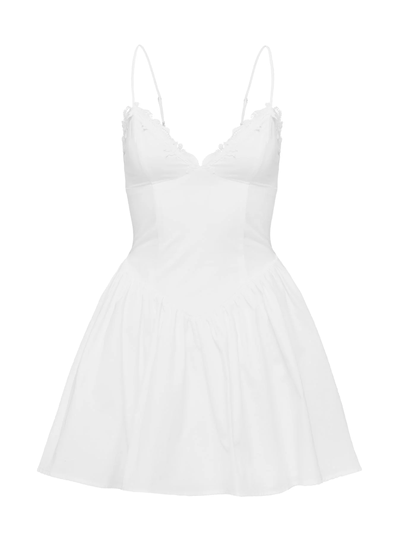 Emberleigh Flare Mini Dress White - Image 5