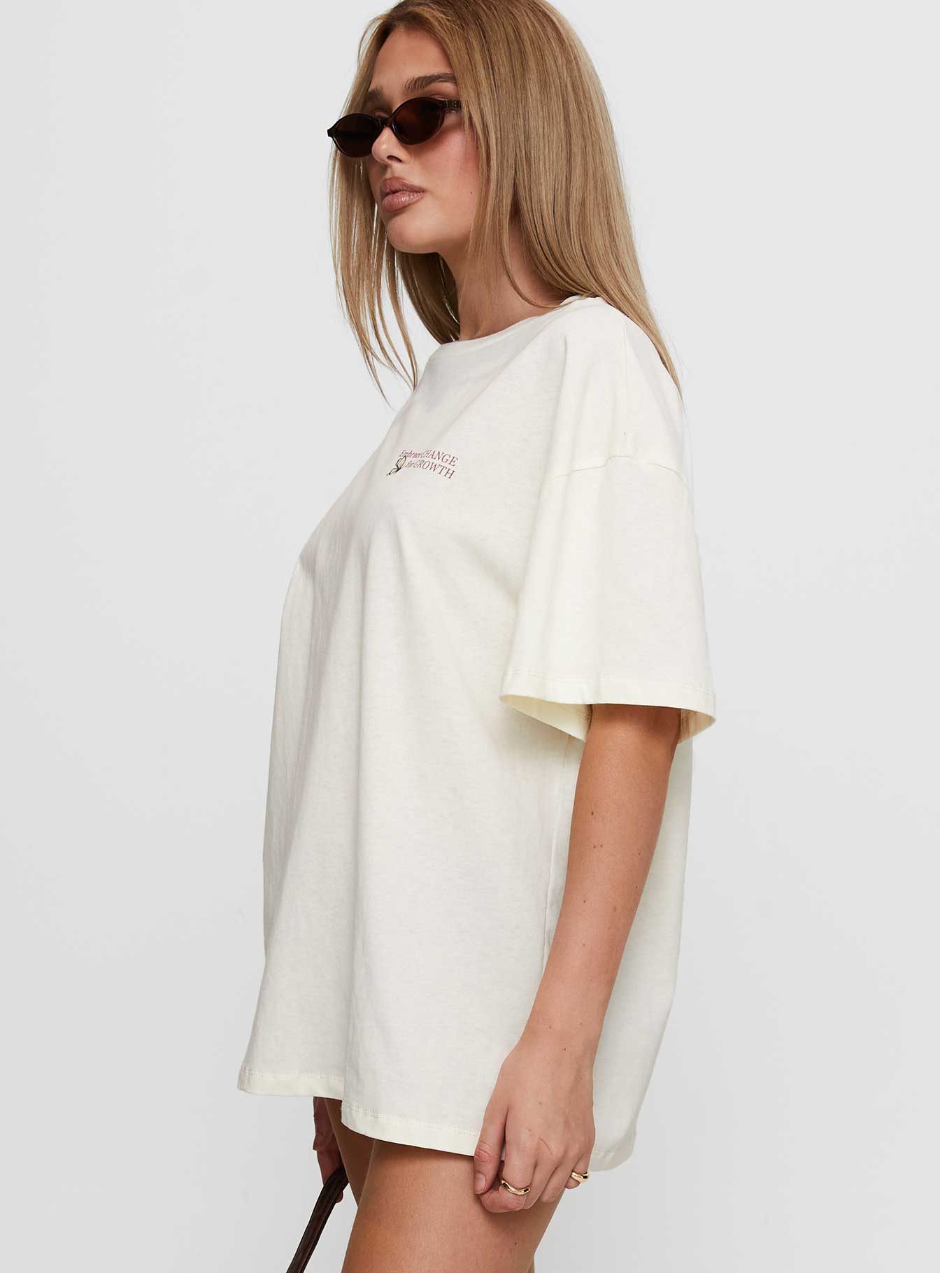 Princess Polly x Butterfly Foundation Charity Merch Oversized Tee Cream - Image 4