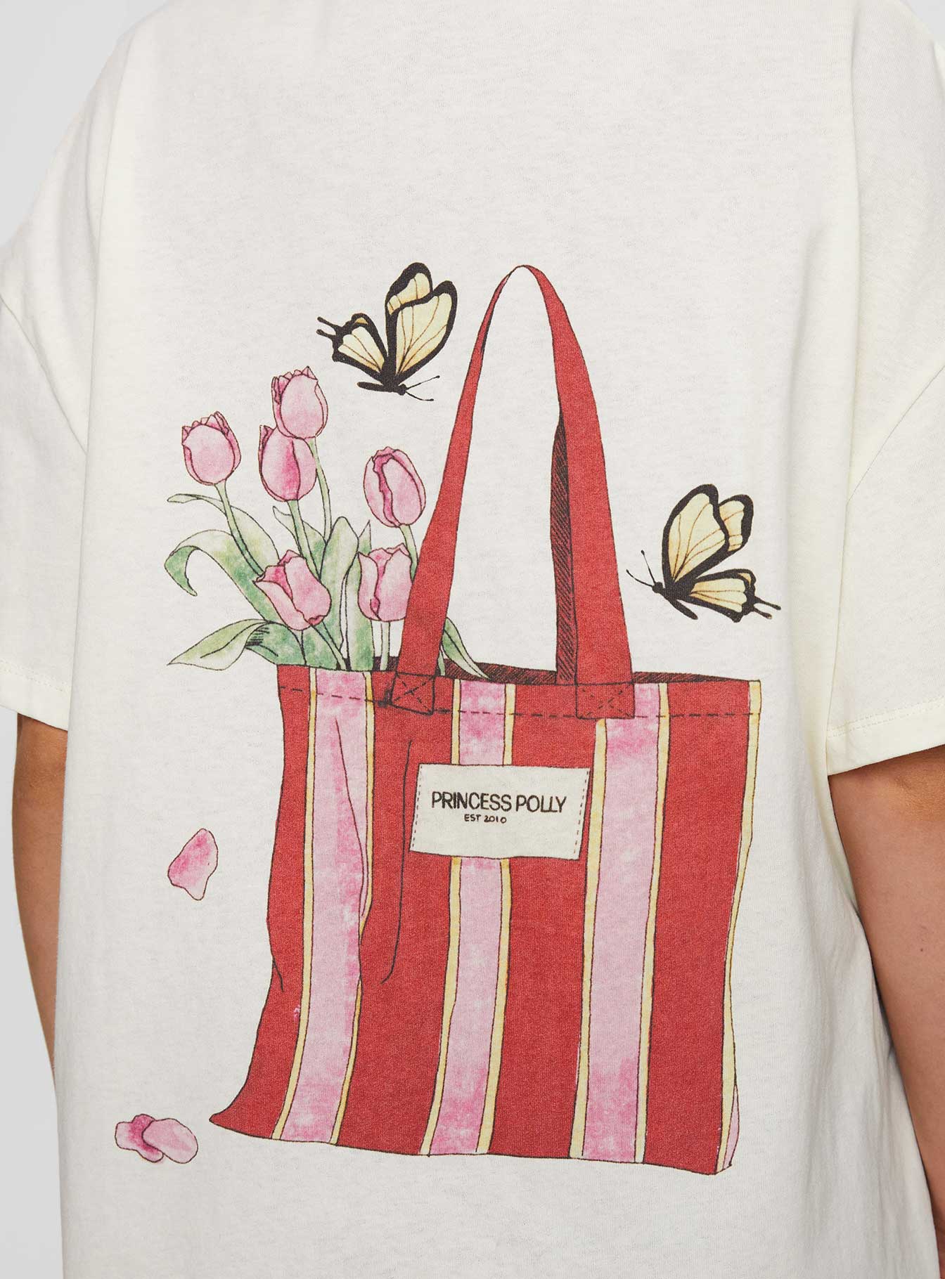 Princess Polly x Butterfly Foundation Charity Merch Oversized Tee Cream - Image 7