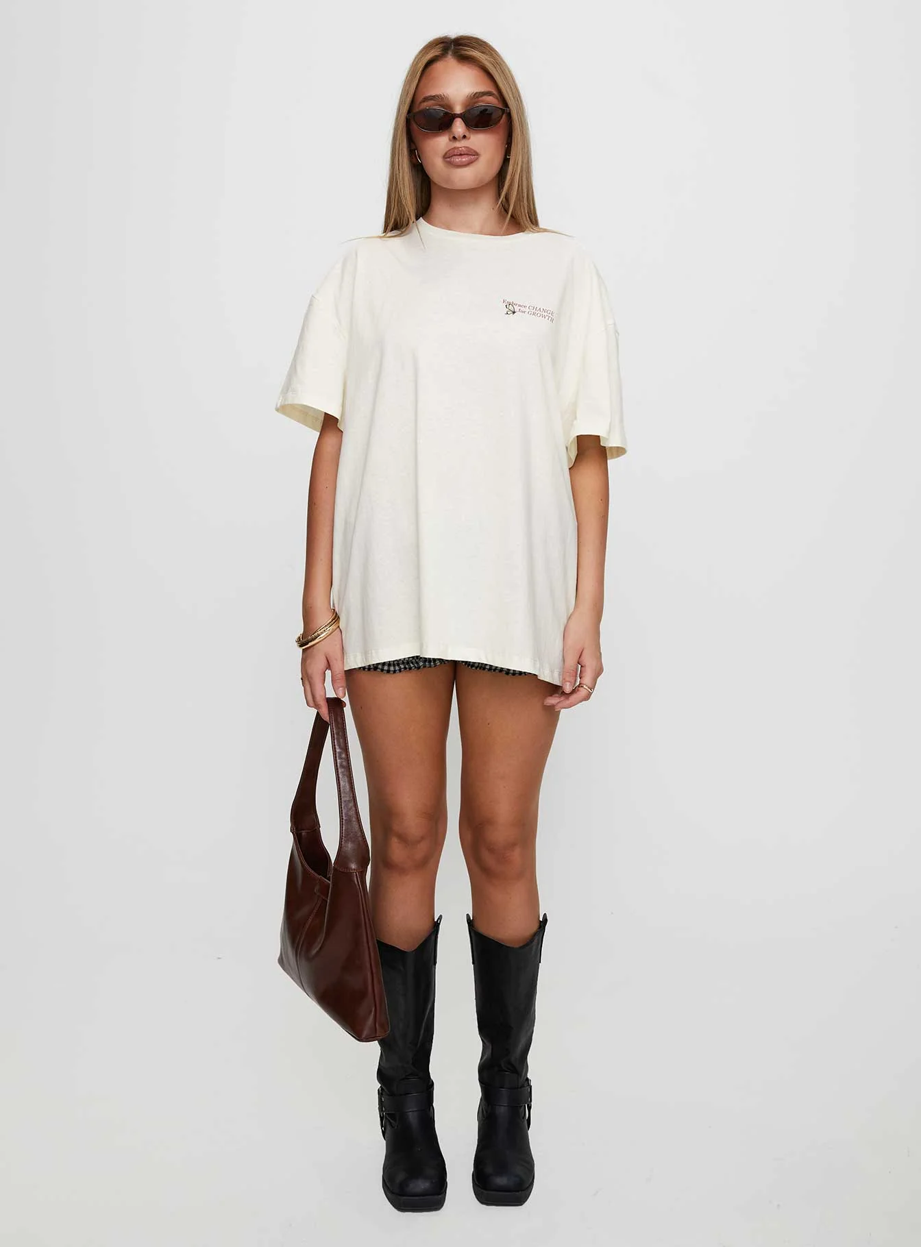 Princess Polly x Butterfly Foundation Charity Merch Oversized Tee Cream - Image 8