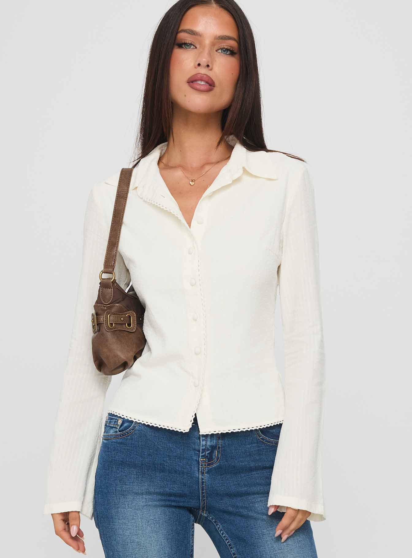 Emersonne Button Up Top White - Image 2