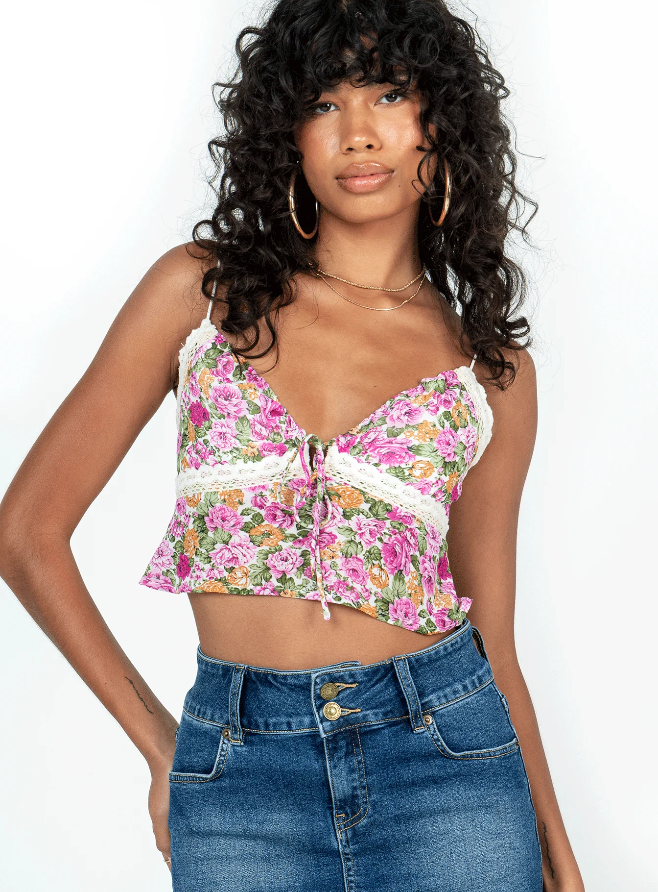 Emilee Top Pink Floral - Image 2