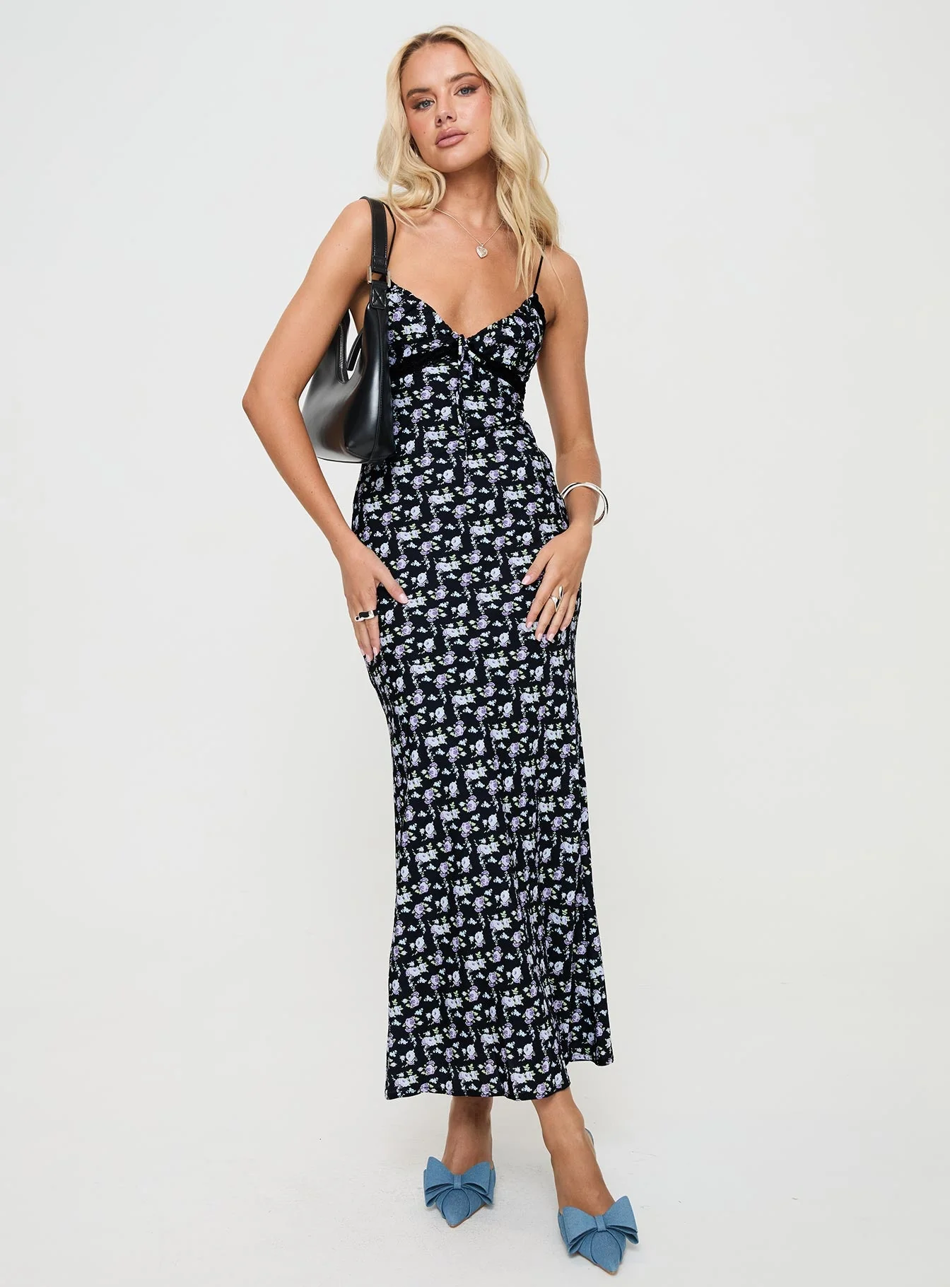 Emily Maxi Dress Black / Floral - Image 2