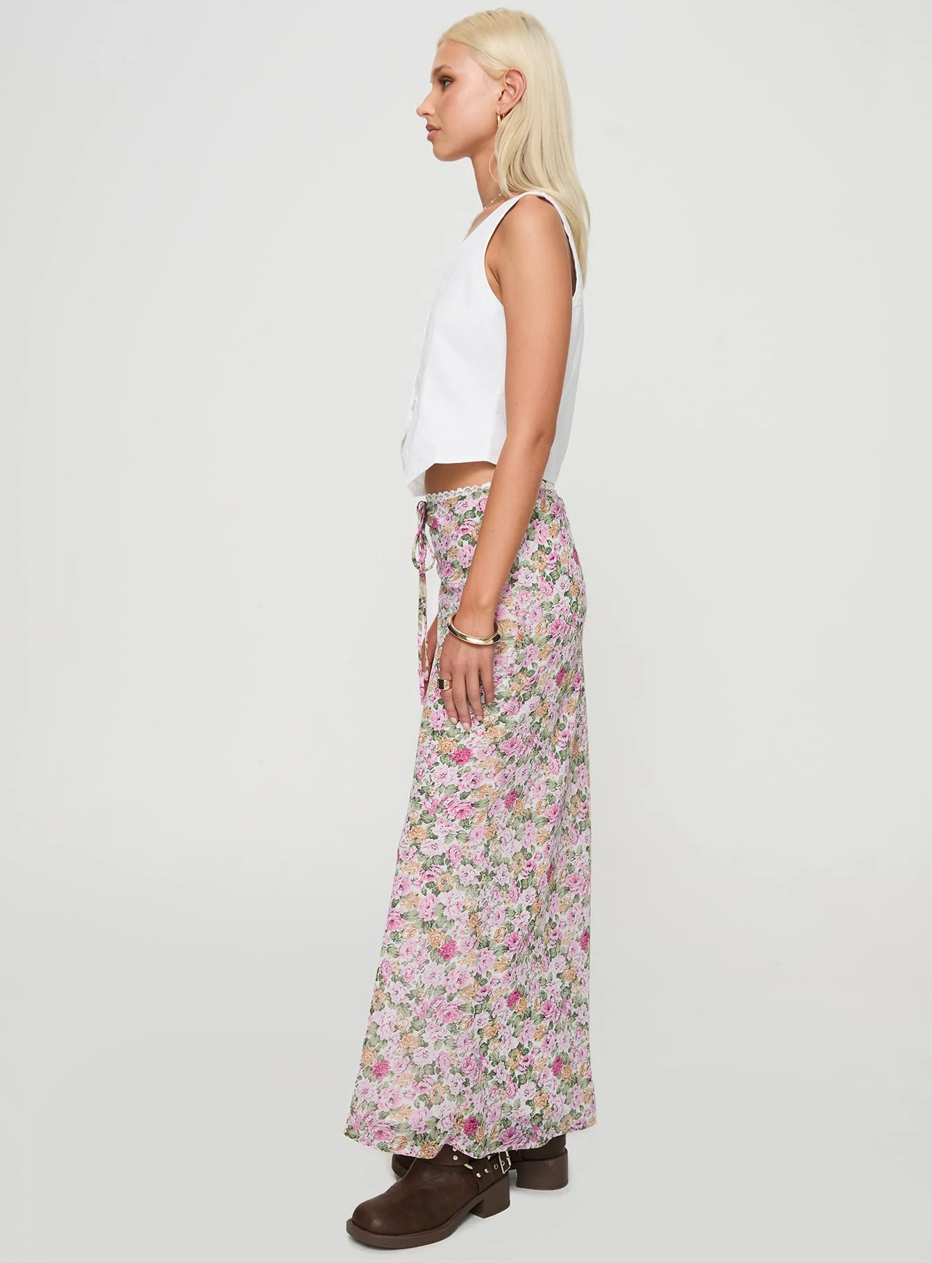 Emily Maxi Skirt Pink Floral - Image 4