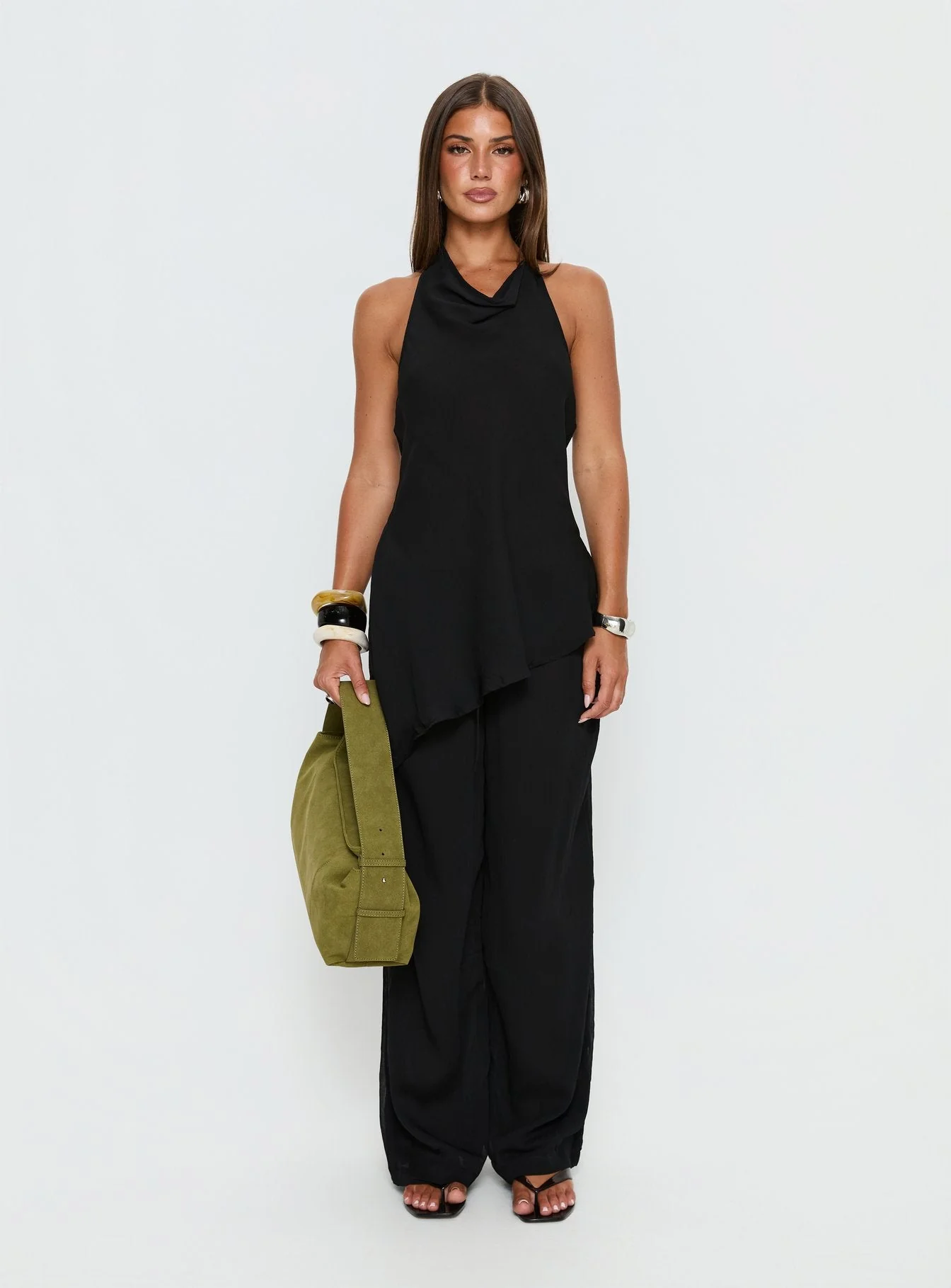 Emorisa Mid Rise Chiffon Pant Black - Image 7