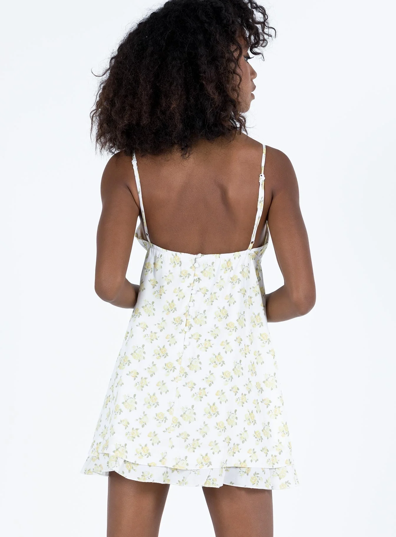 Empress Of Love Mini Dress Yellow Floral - Image 7