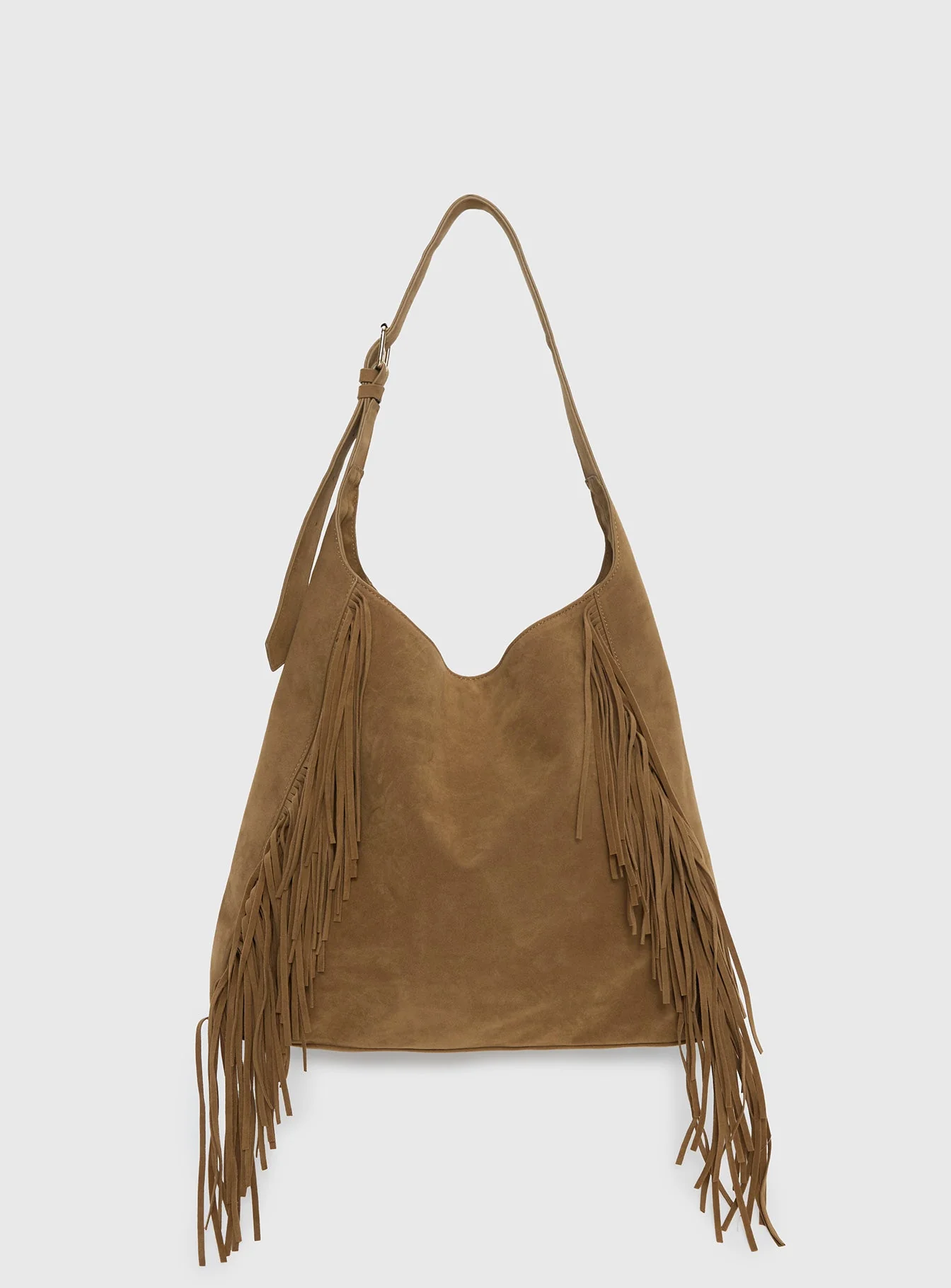 Endless Nights Tassel Faux Suede Shoulder Bag Brown - Image 2