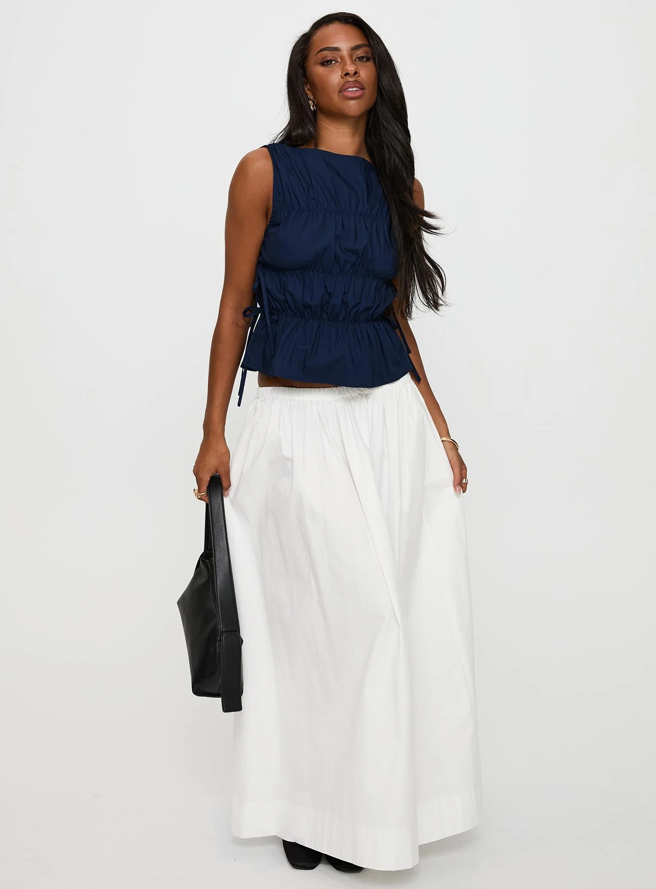 Endless Summers Tie Side Top Navy - Image 4