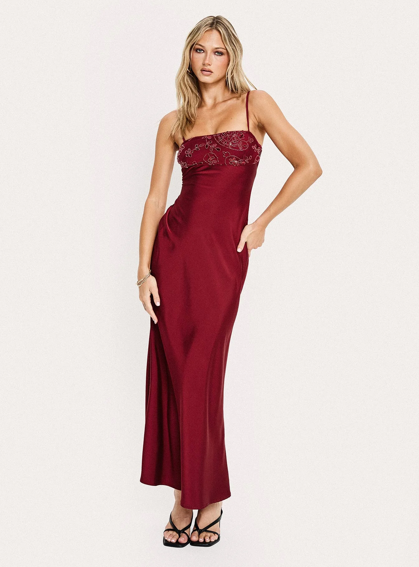 Engracia Sequin Maxi Dress Burgundy - Image 8