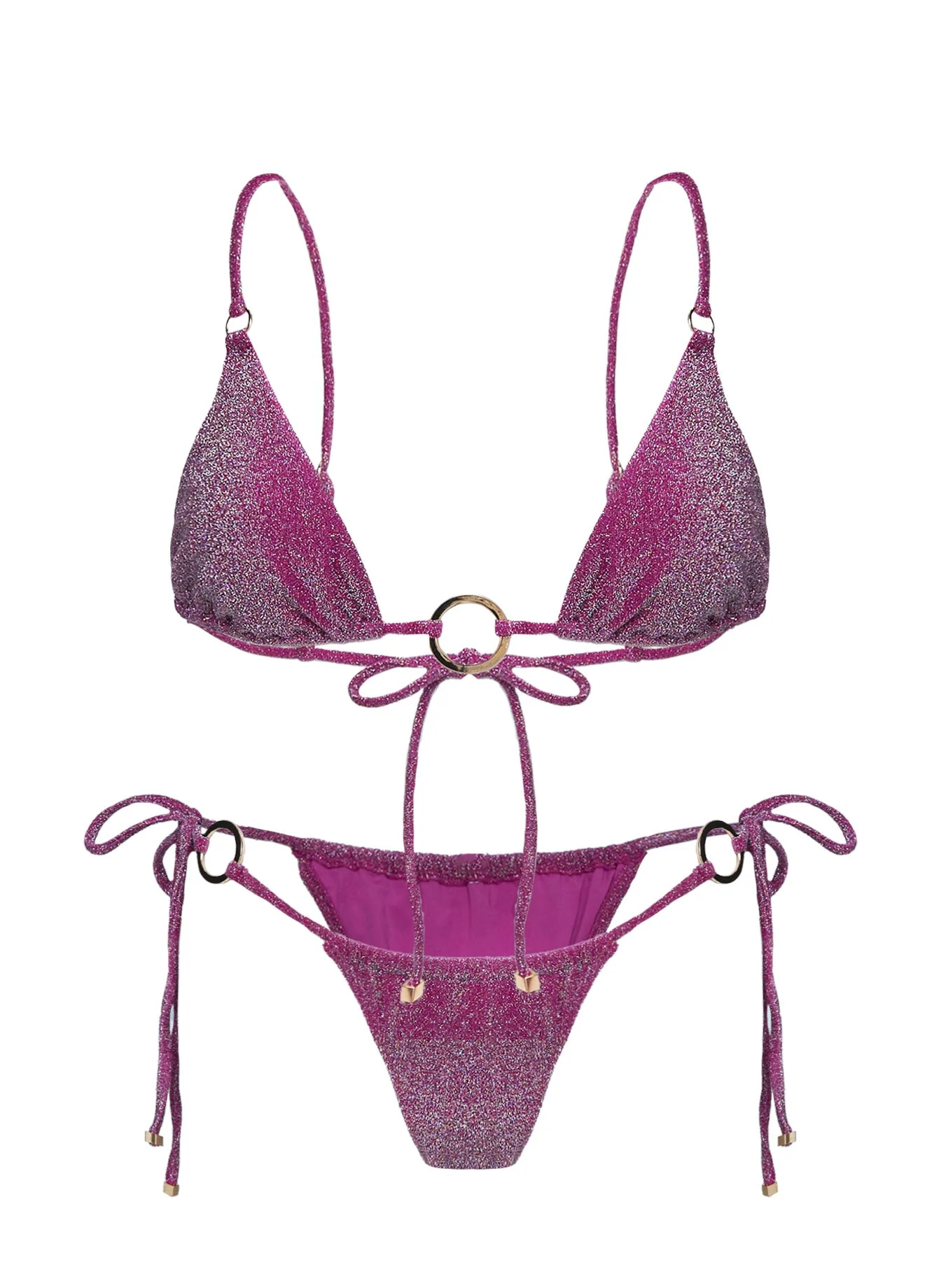 Entrancing Triangle Bikini Bottoms Purple - Image 5