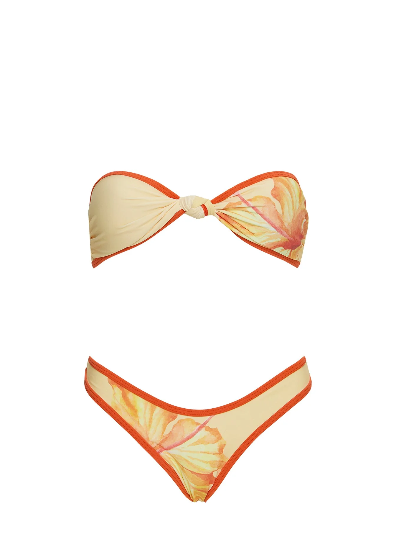 Esplanade High Side Bikini Bottoms Orange Floral - Image 5