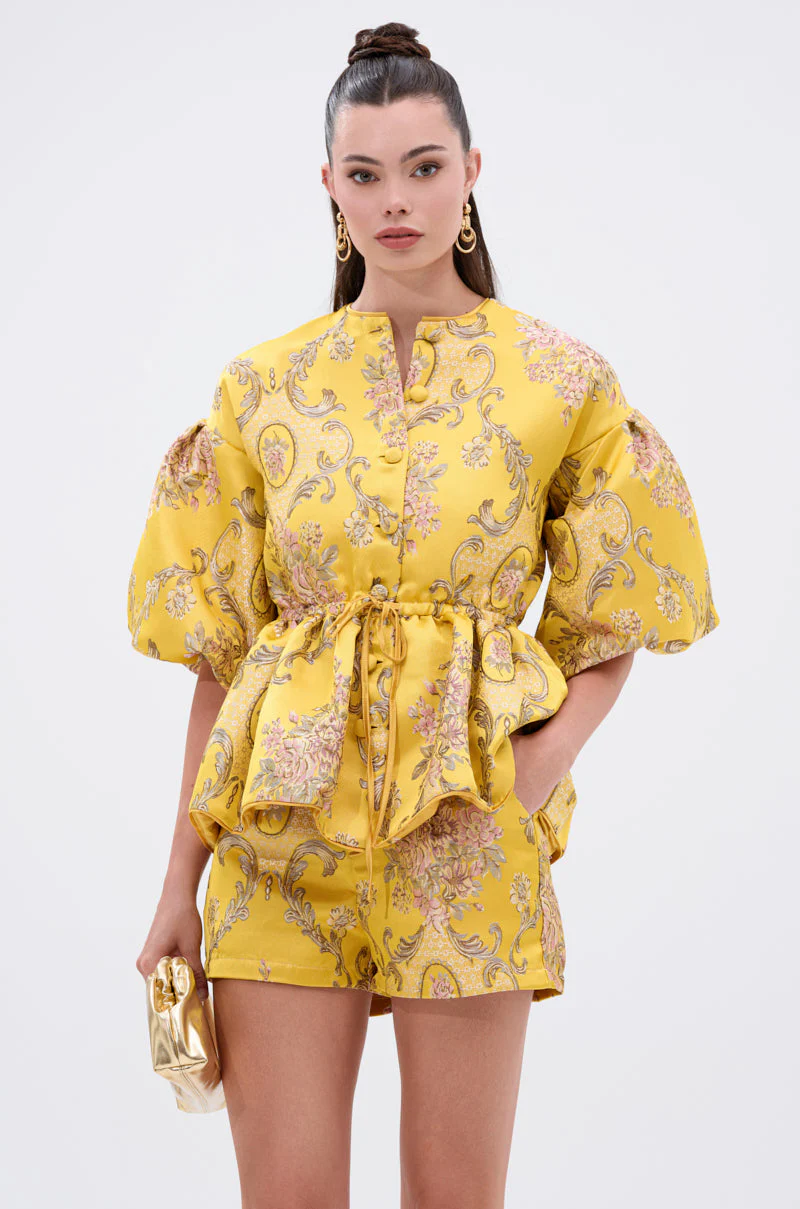 ETHEREAL BROCADE SHORT SLEEVE BLOUSE - Image 3