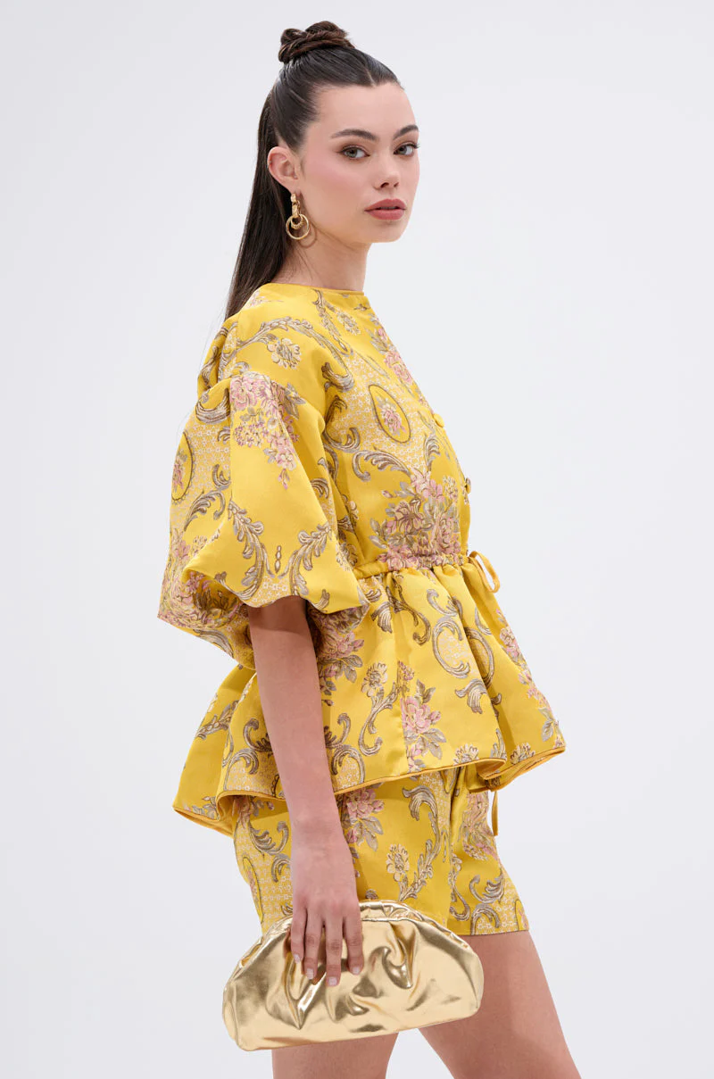 ETHEREAL BROCADE SHORT SLEEVE BLOUSE - Image 4