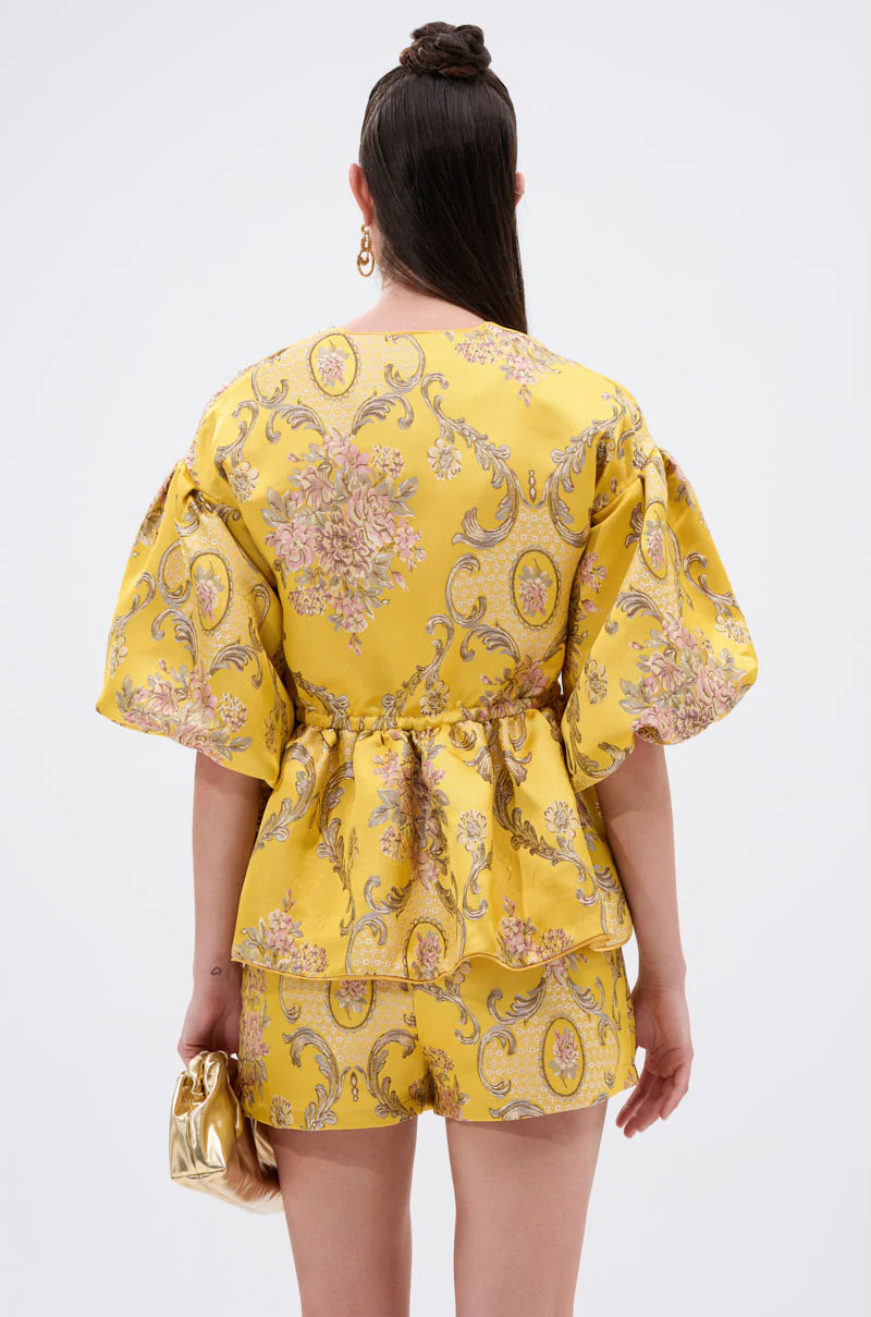 ETHEREAL BROCADE SHORT SLEEVE BLOUSE - Image 5