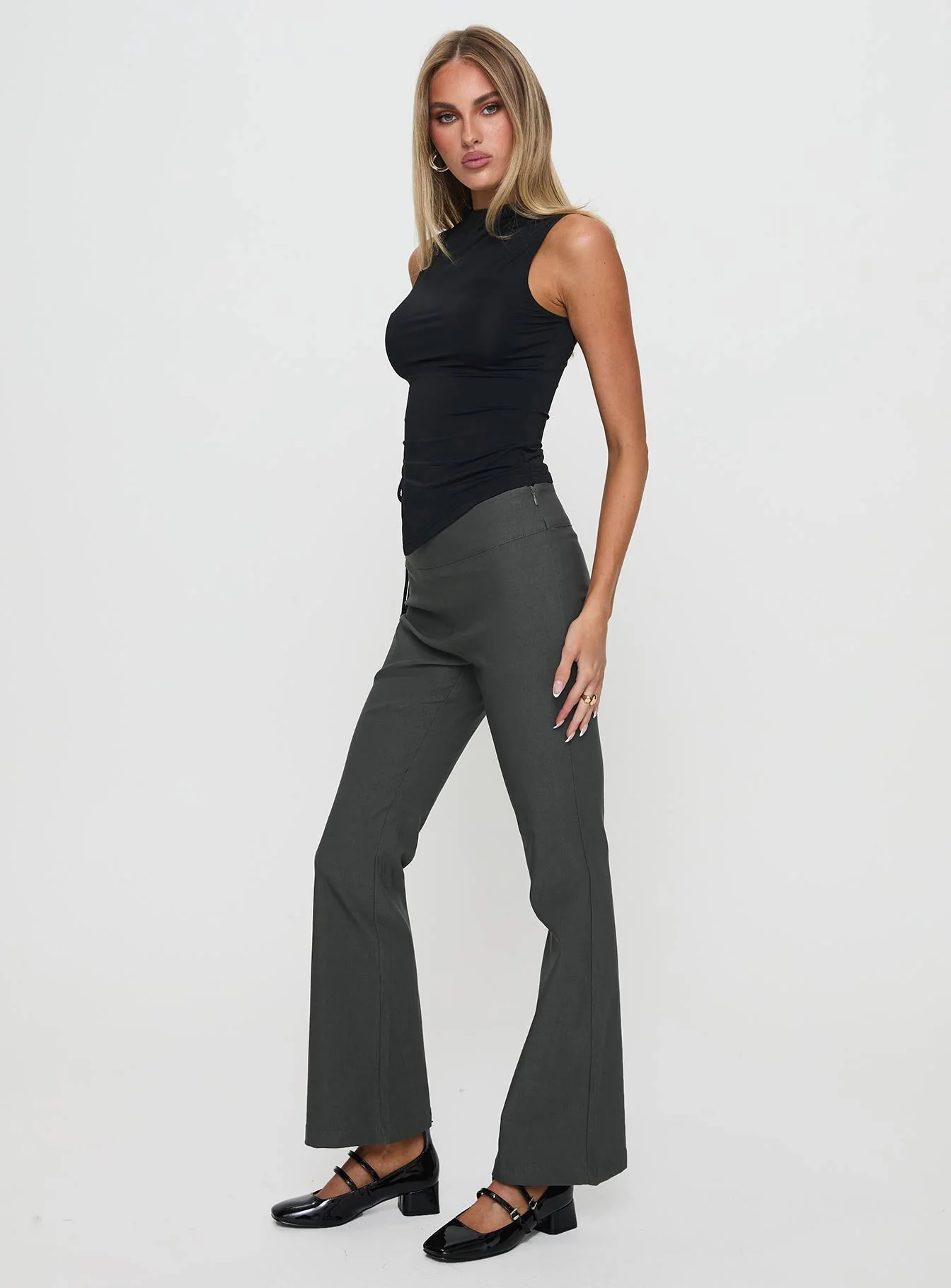 Everyday Flared Pants Slate Grey - Image 4