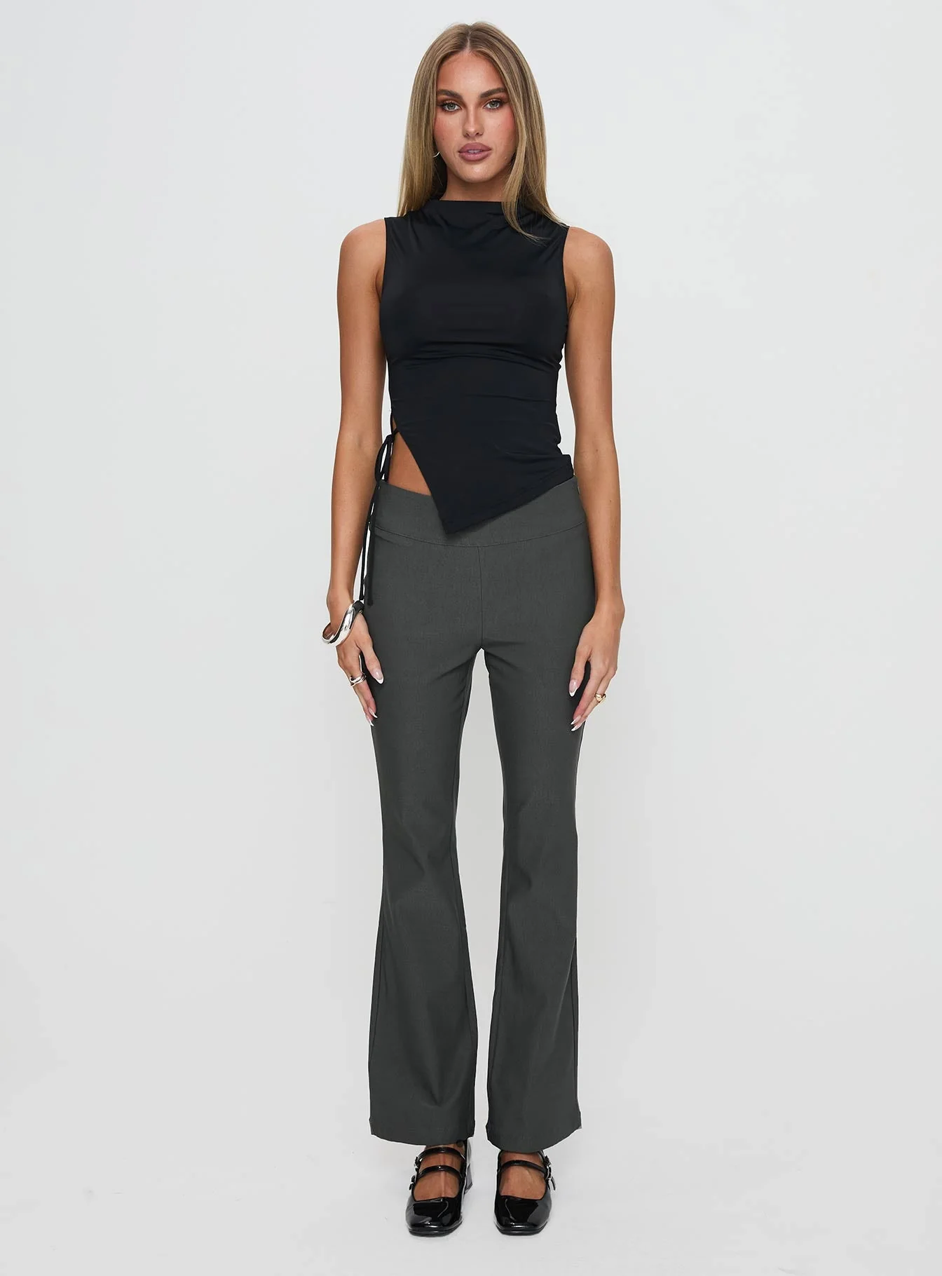 Everyday Flared Pants Slate Grey - Image 7