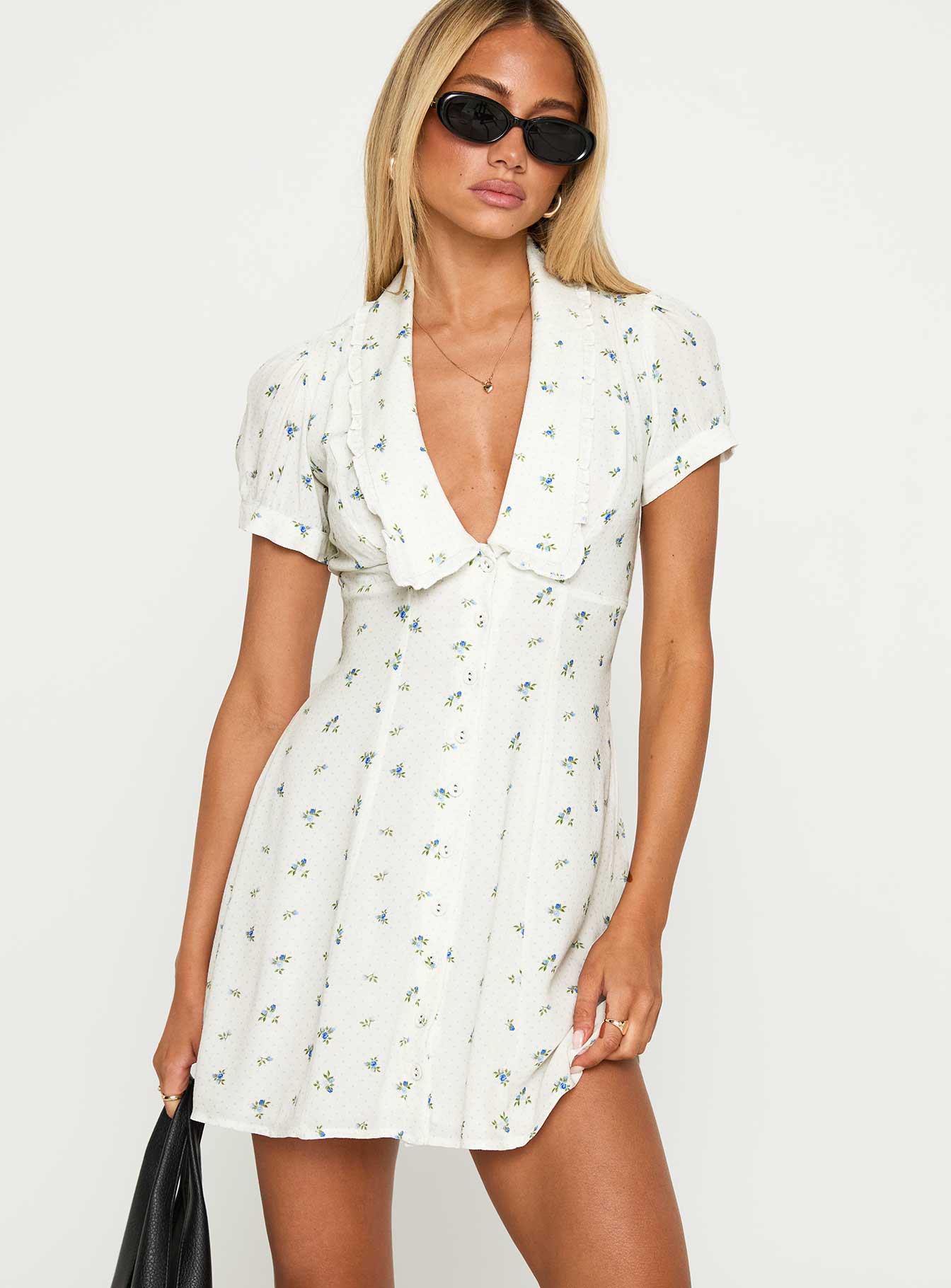 Fabiola Collared Mini Dress Floral - Image 2