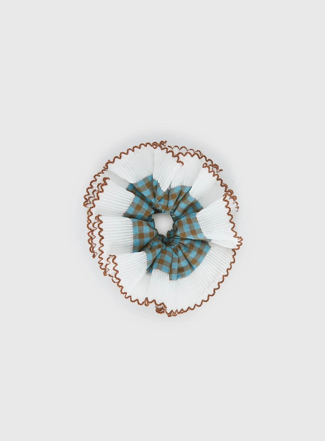 Fancy That Textured Scrunchie Blue Check - Image 2
