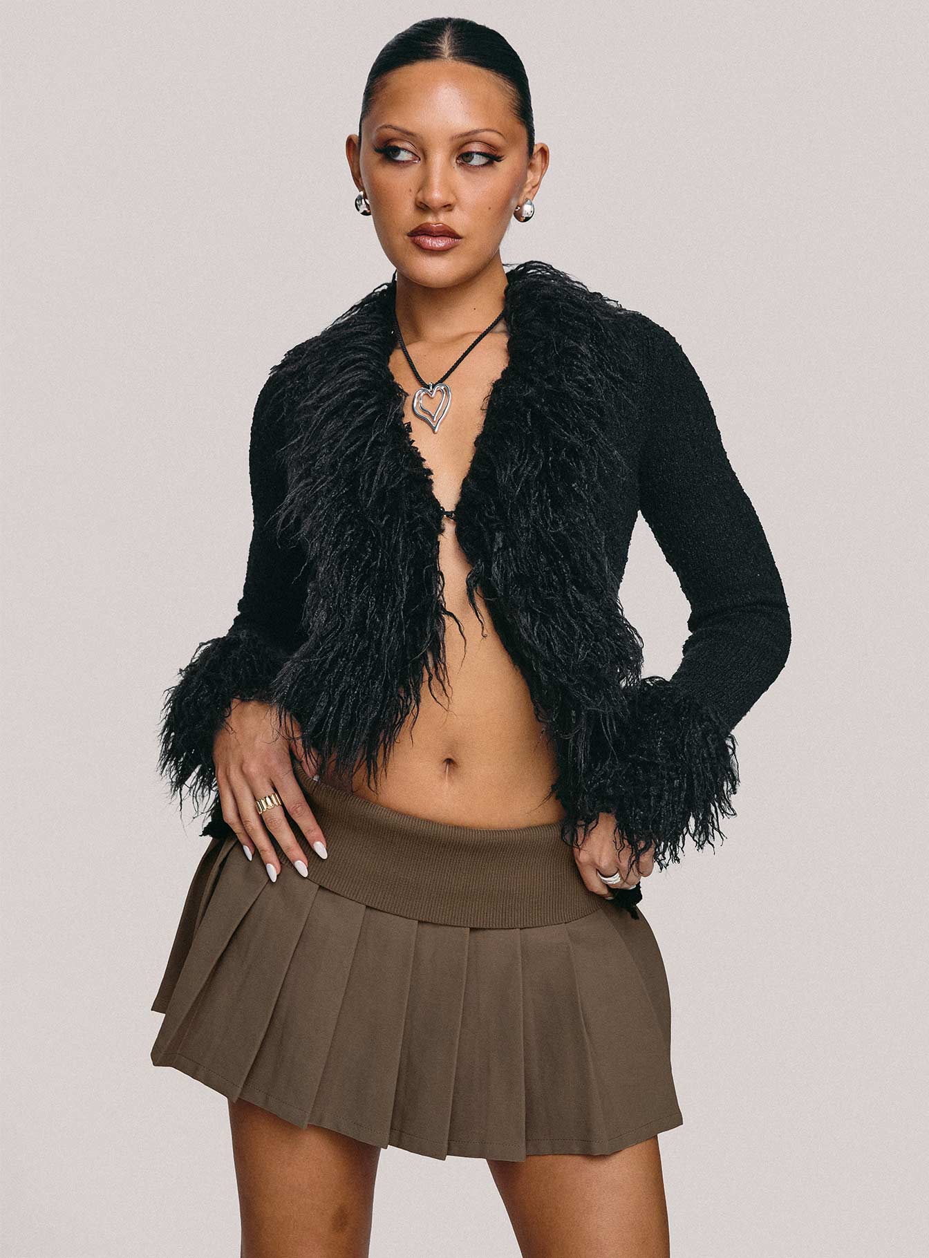 Fantasies Pleated Mini Skort Grey - Image 8