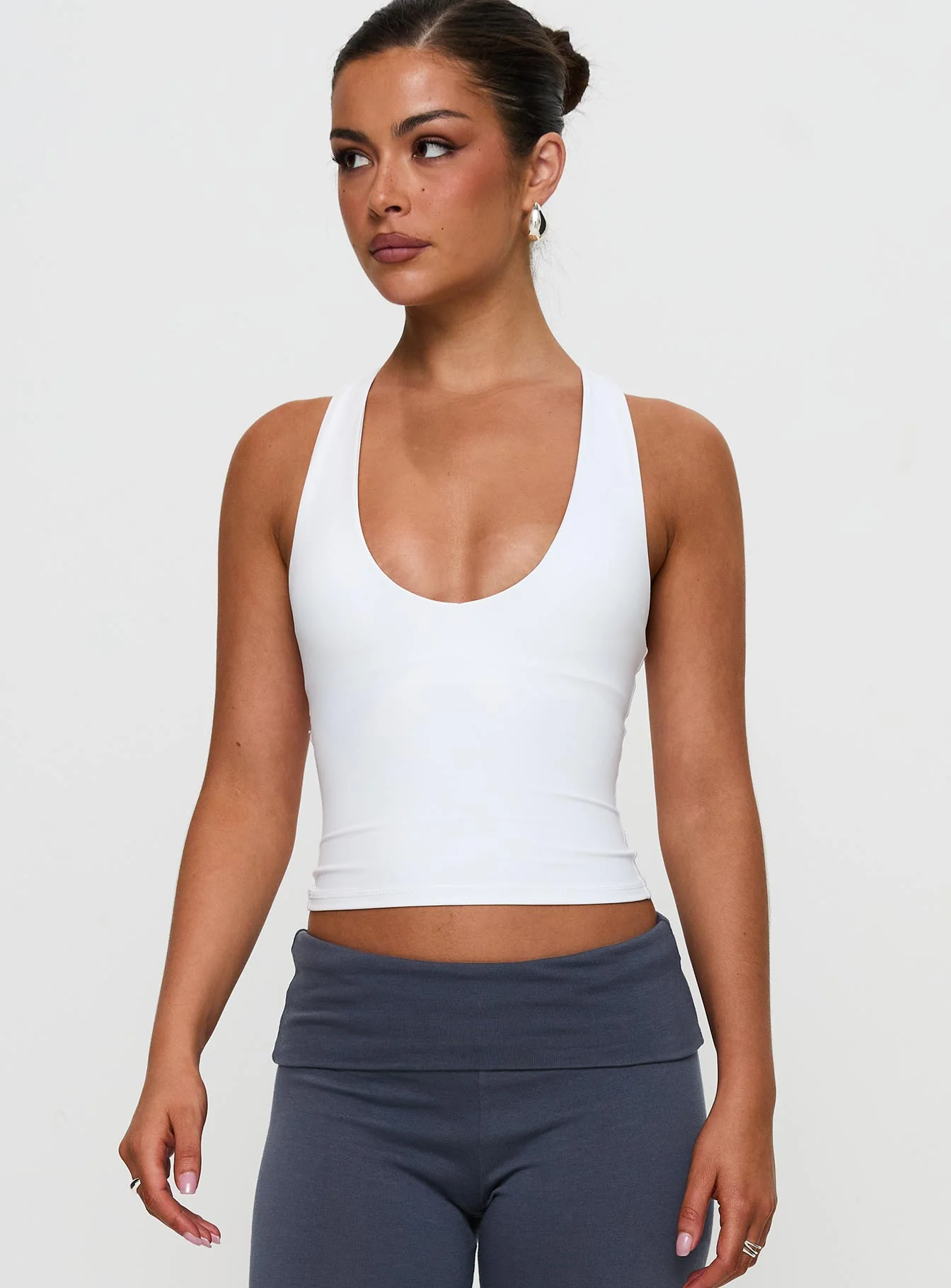 Fast Track Longline Active Tank Top White - Image 2
