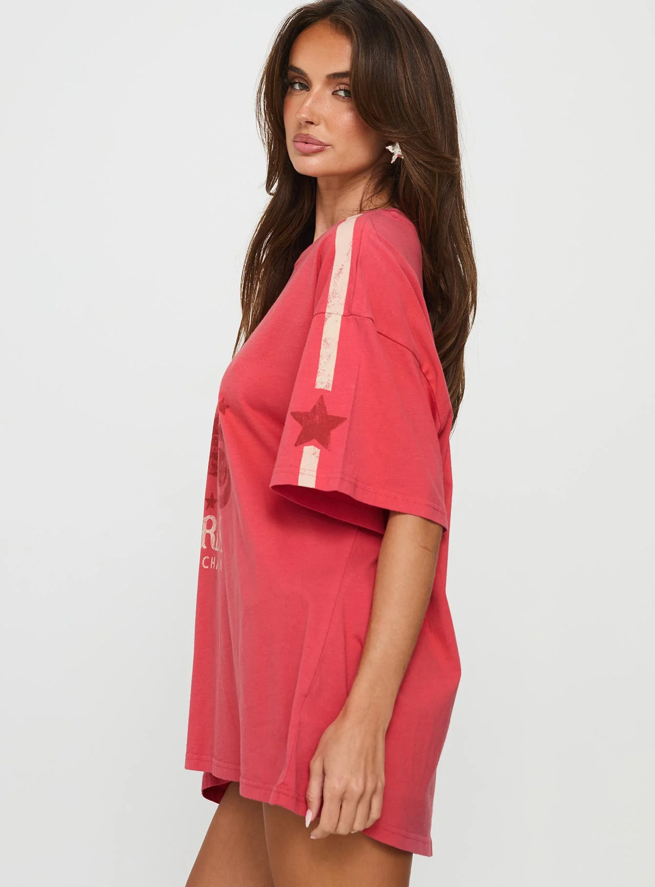Fast Track Oversized Graphic Top Red - Image 3