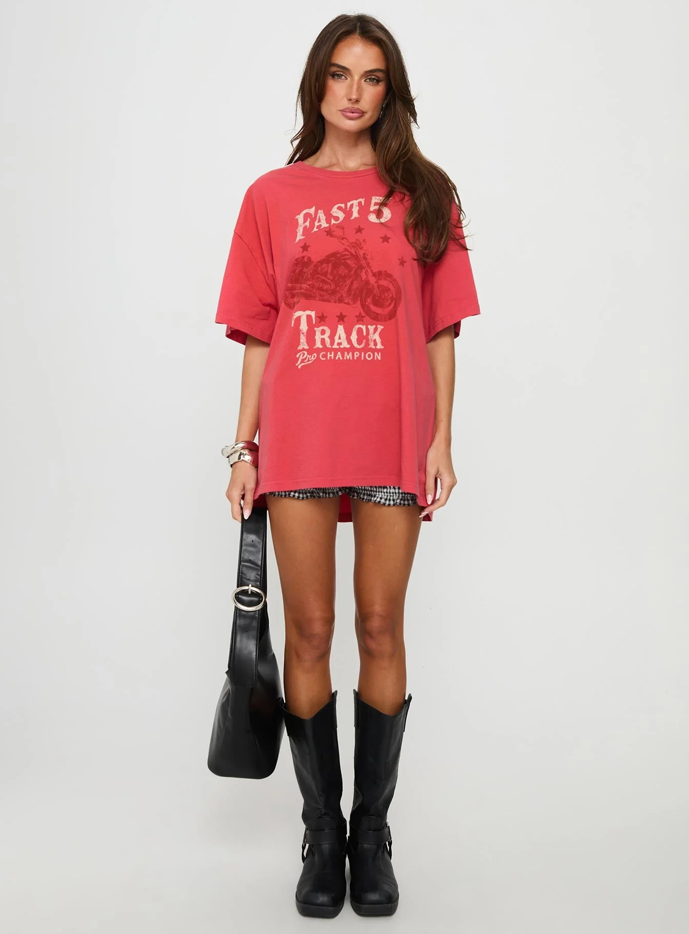 Fast Track Oversized Graphic Top Red - Image 6