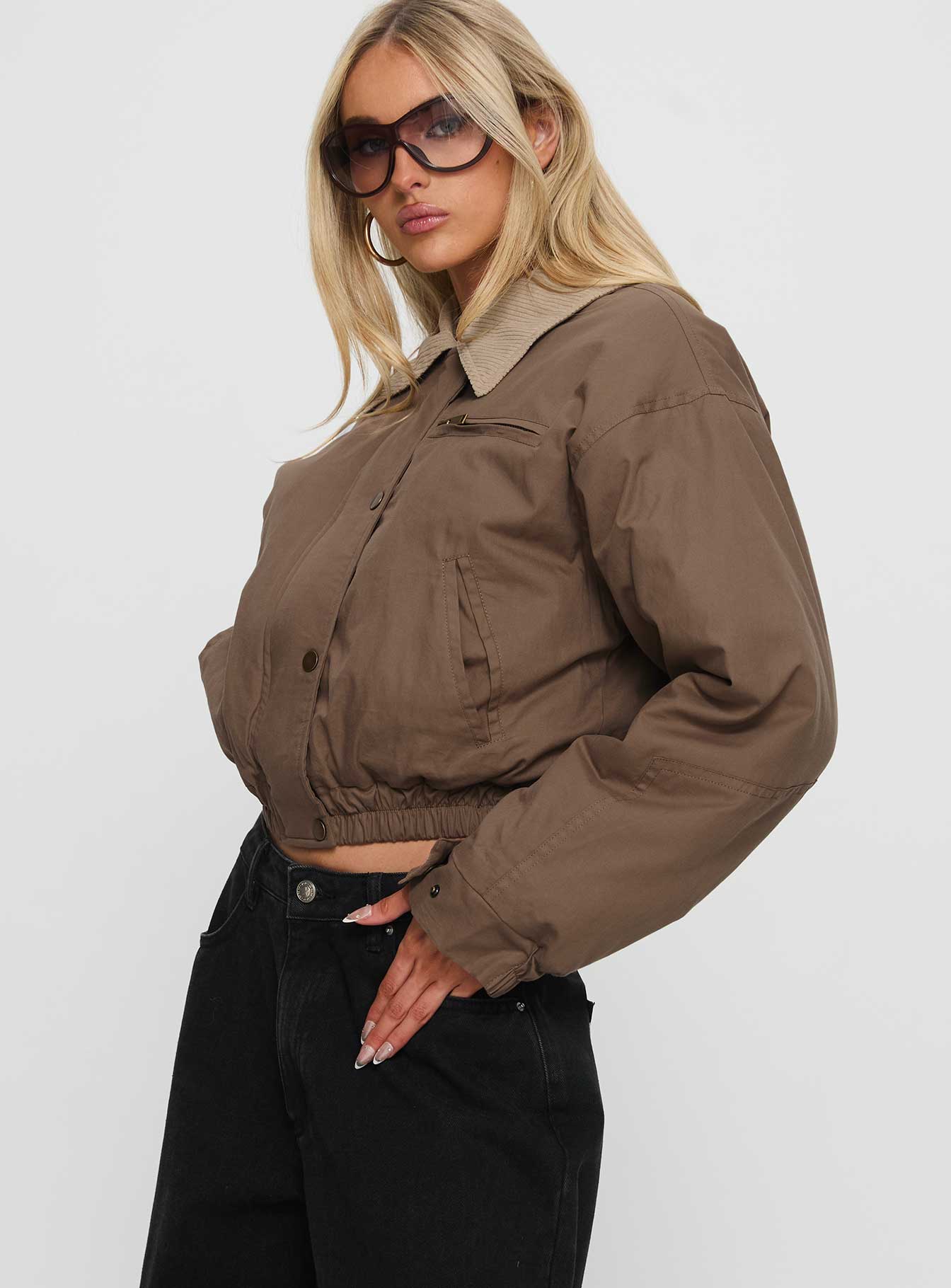 Fateful Collared Jacket Brown - Image 4