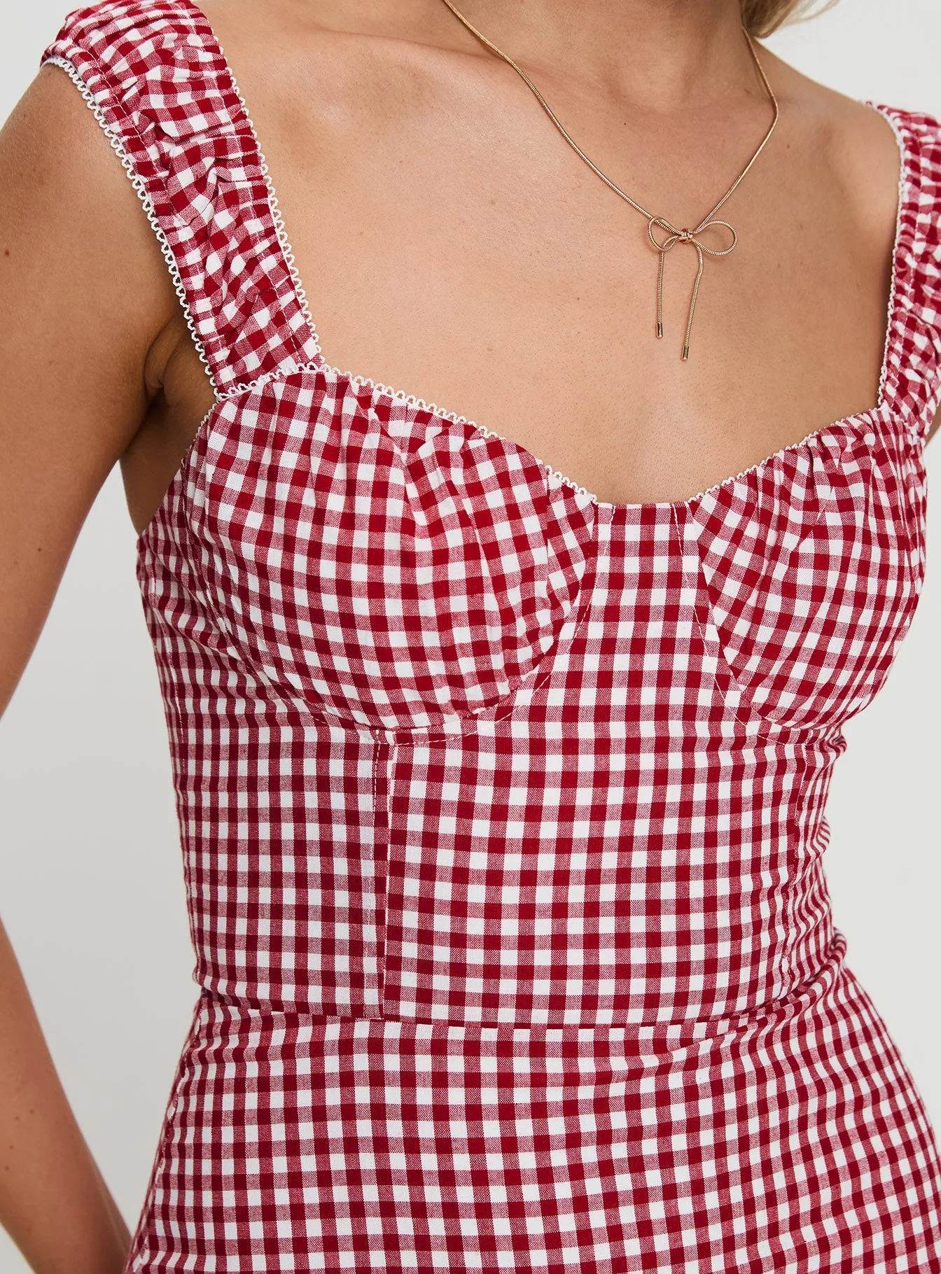 Faubert Mini Dress Red Gingham - Image 6