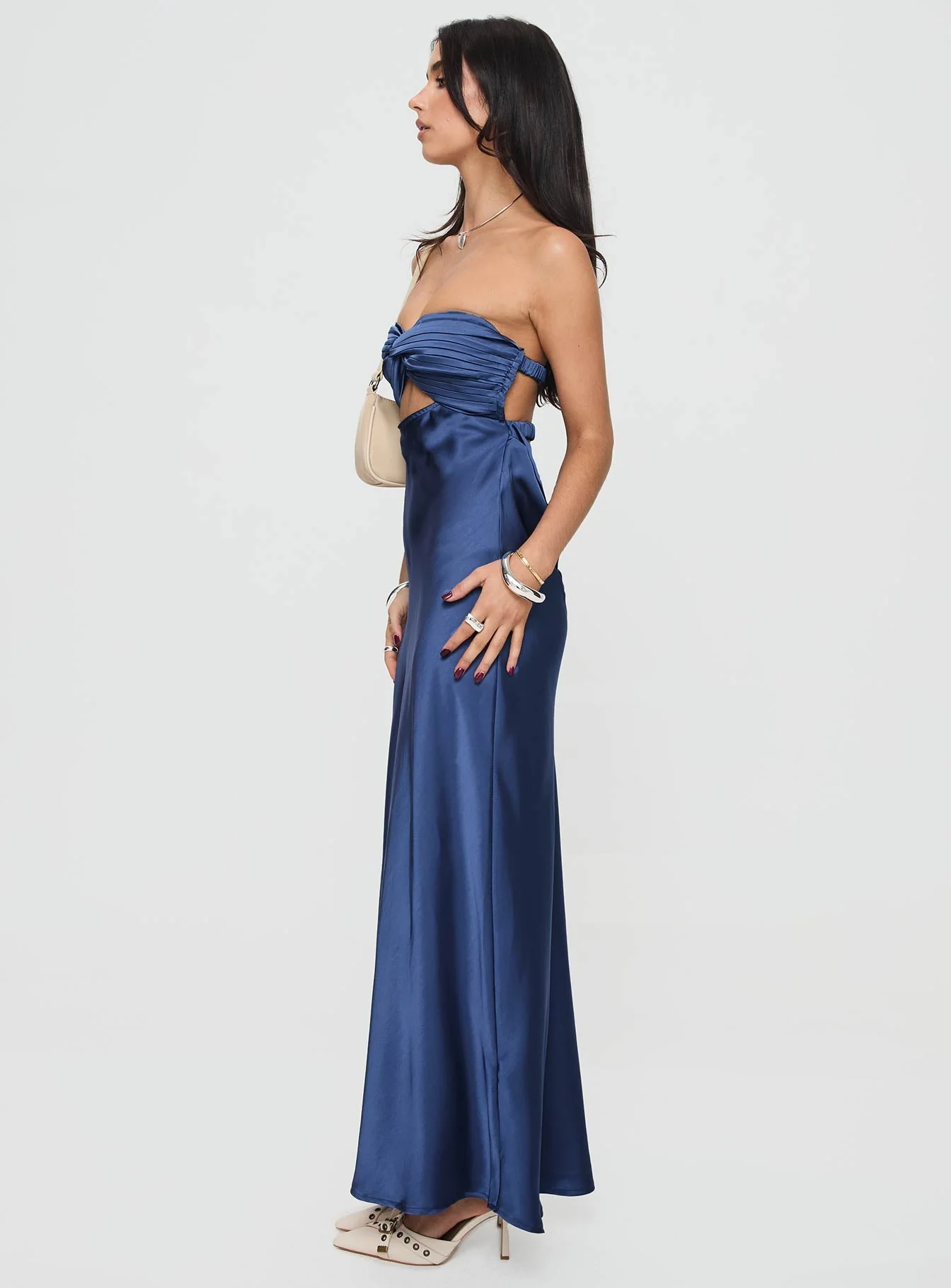 Faviola Strapless Maxi Dress Blue - Image 3