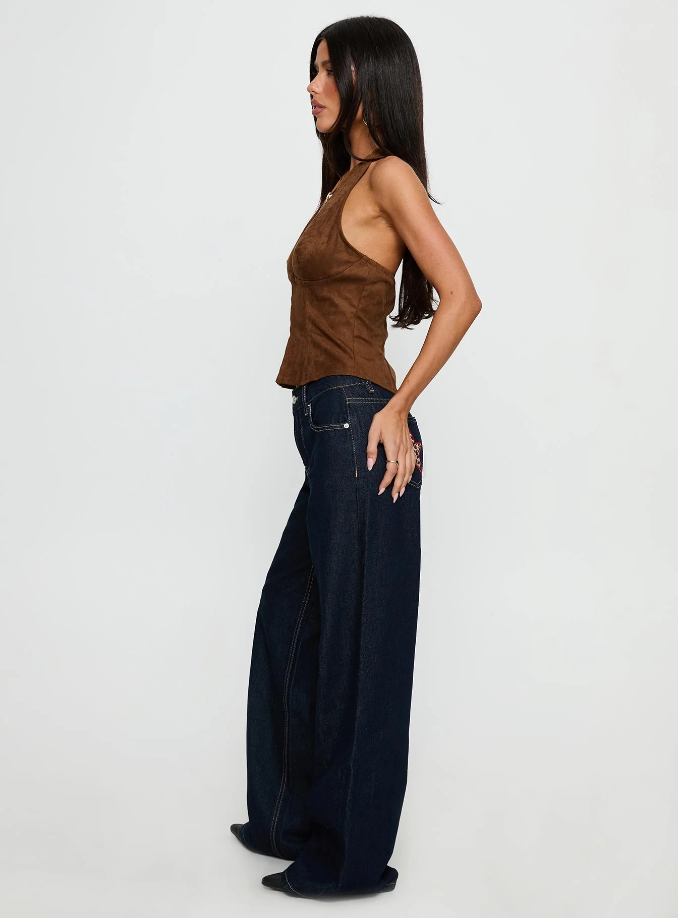 Favourite Reference Mid Rise Straight Leg Jeans Dark Indigo - Image 4