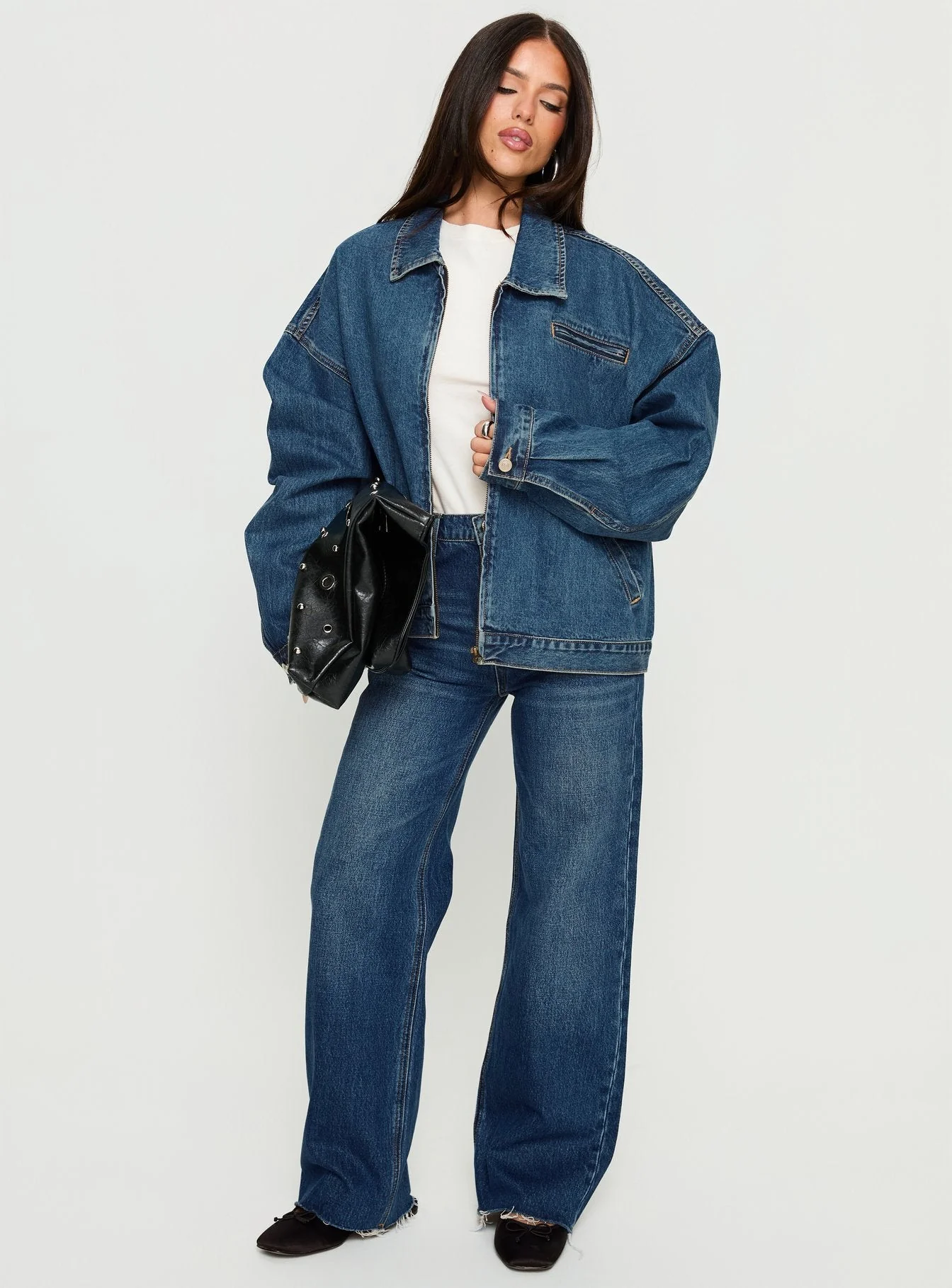 Fawcett High Rise Straight Leg Jeans Dark Blue Wash - Image 3