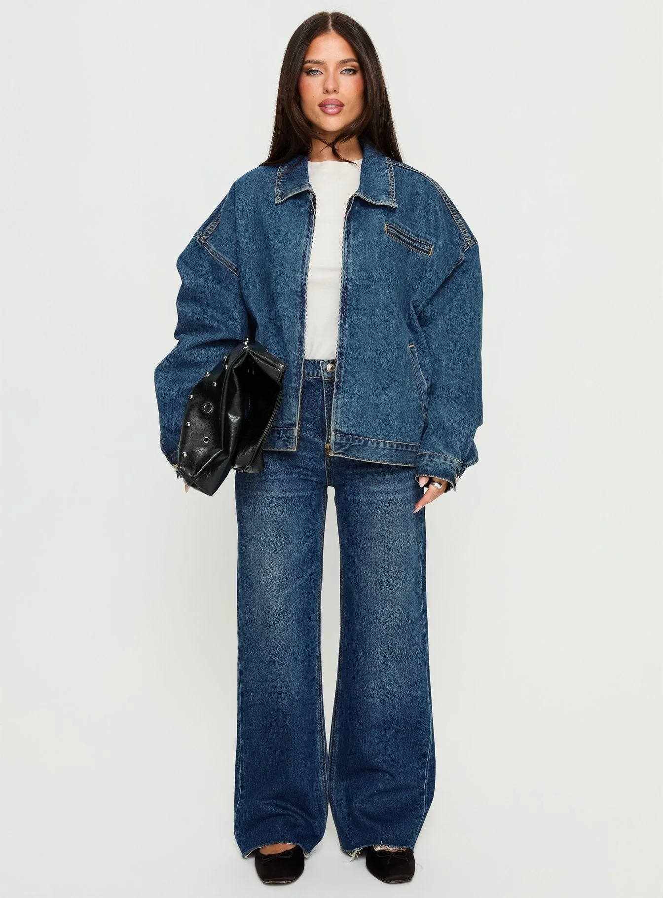 Fawcett High Rise Straight Leg Jeans Dark Blue Wash - Image 7