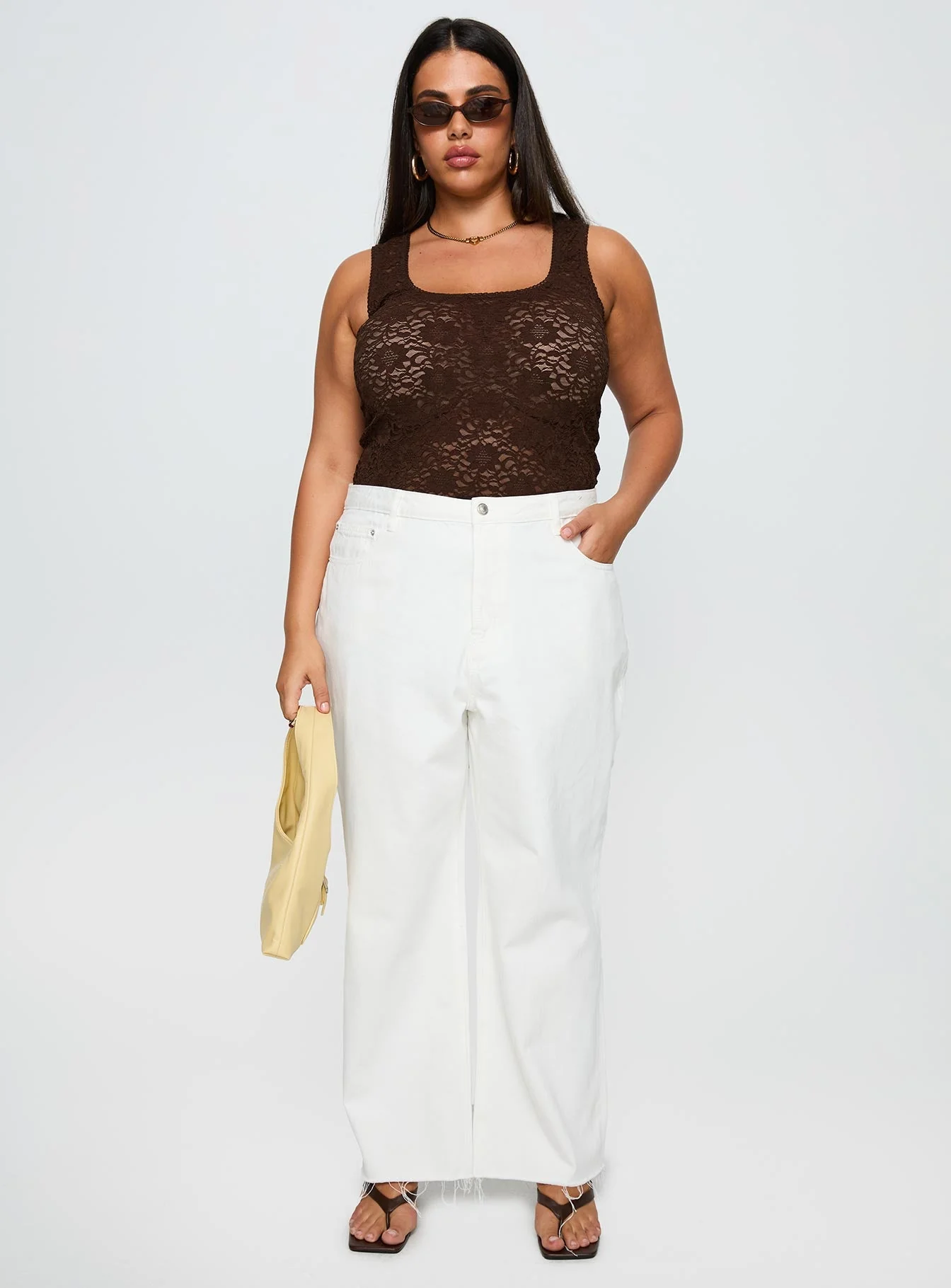 Fawcett High Rise Straight Leg Jeans White Curve - Image 3