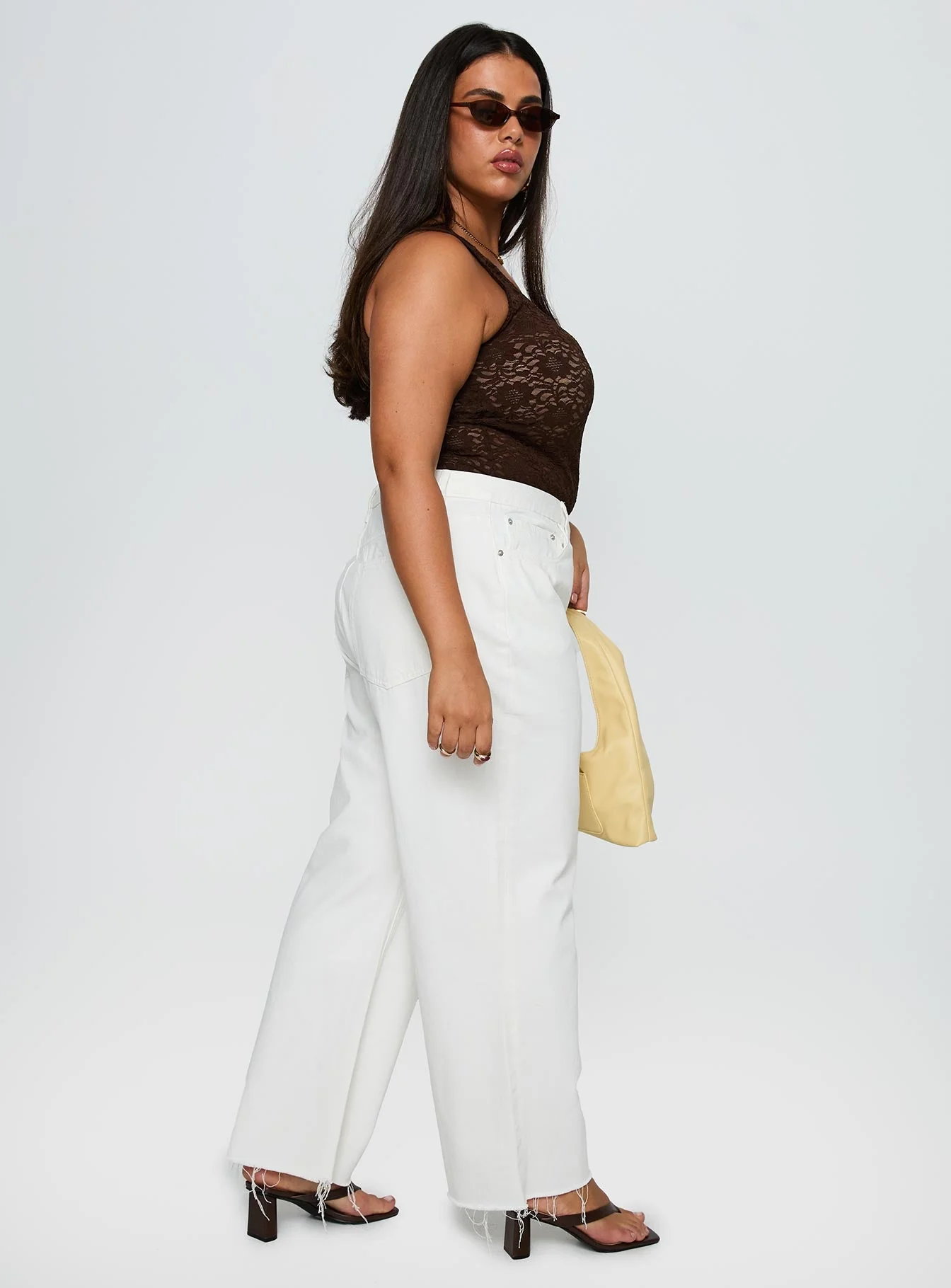Fawcett High Rise Straight Leg Jeans White Curve - Image 4