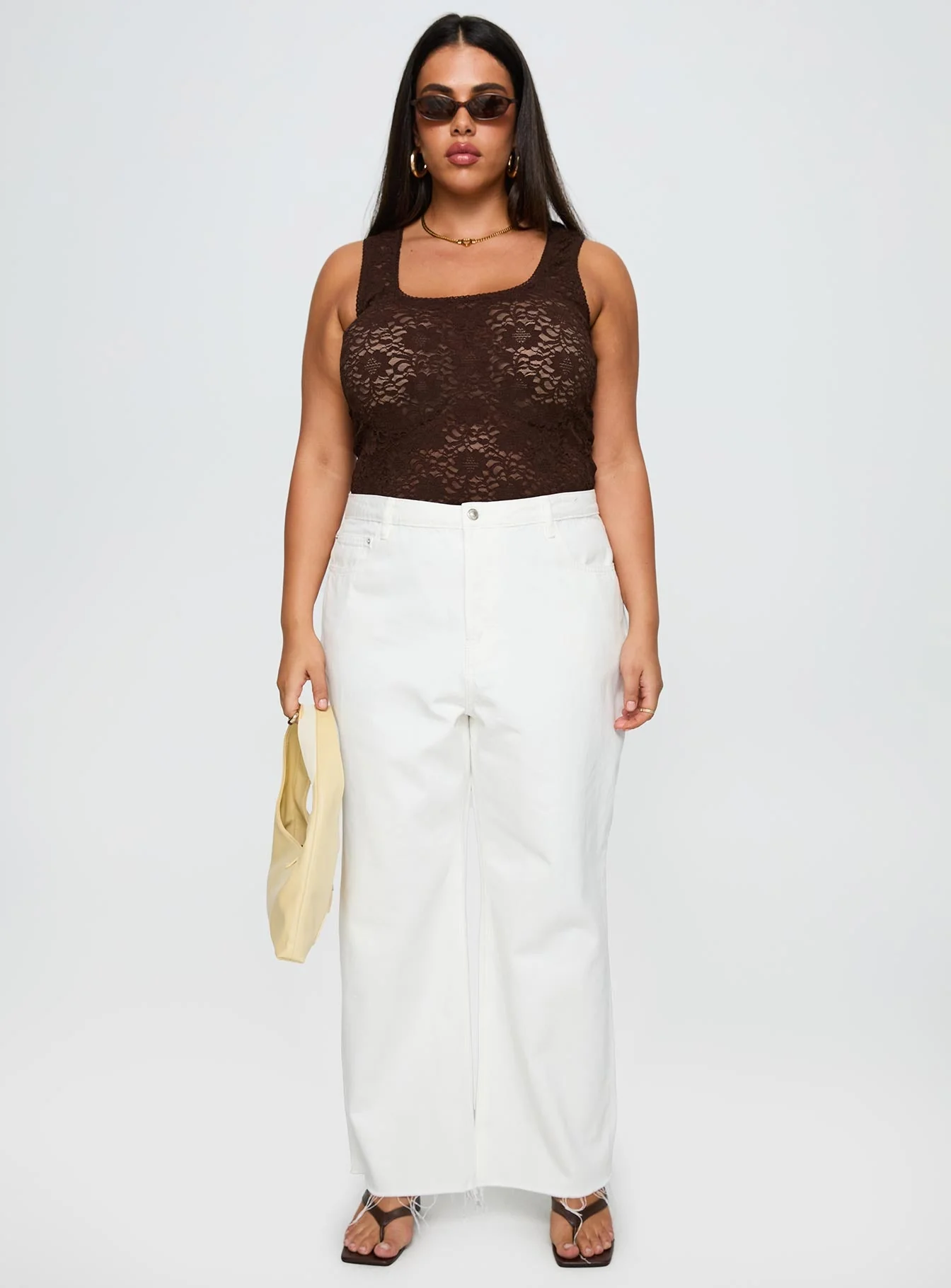 Fawcett High Rise Straight Leg Jeans White Curve - Image 7