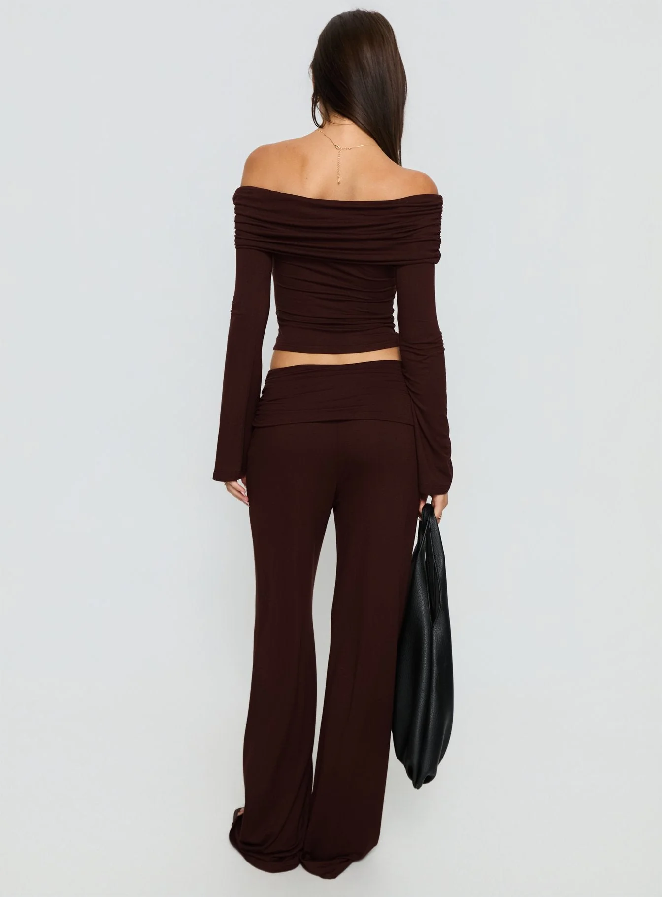 Fawne Ruched Folded Pants Brown - Image 5