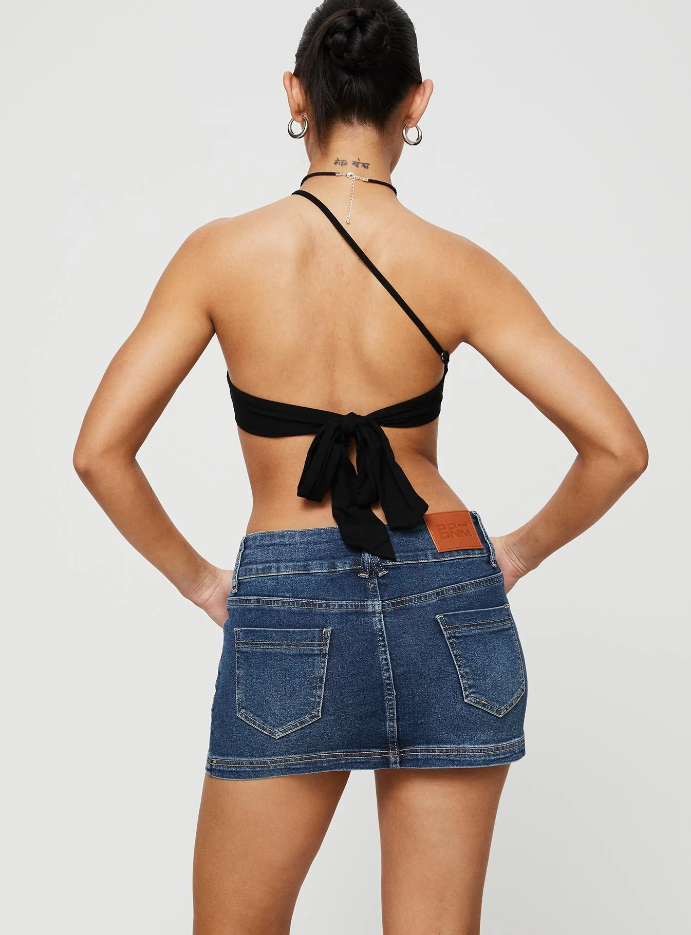 Faya Low Rise Mini Denim Skirt Vintage Dark Wash Tall - Image 5