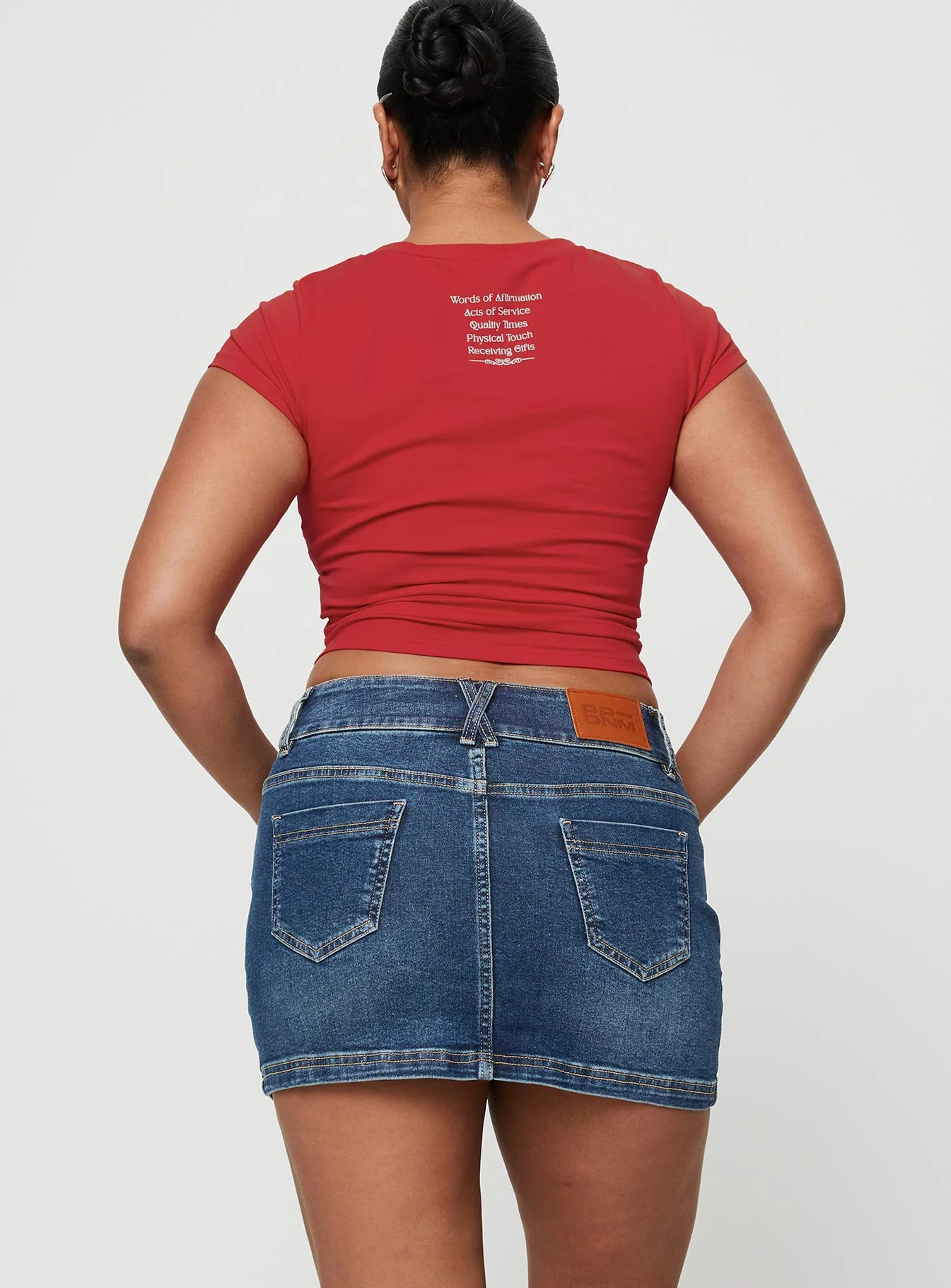 Faya Low Rise Mini Denim Skirt Vintage Dark Wash Tall - Image 9