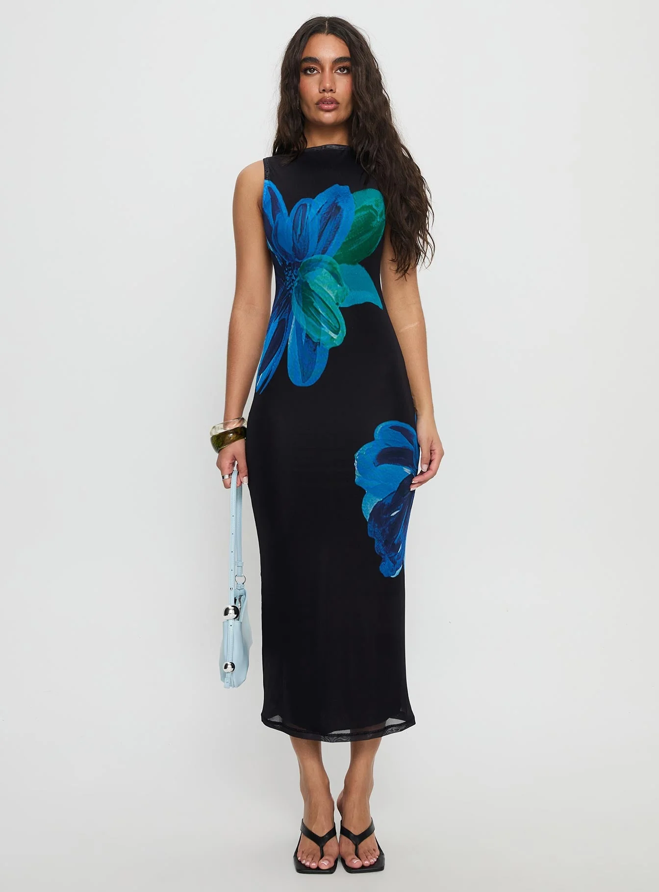 Fayola Maxi Dress Blue Floral - Image 7