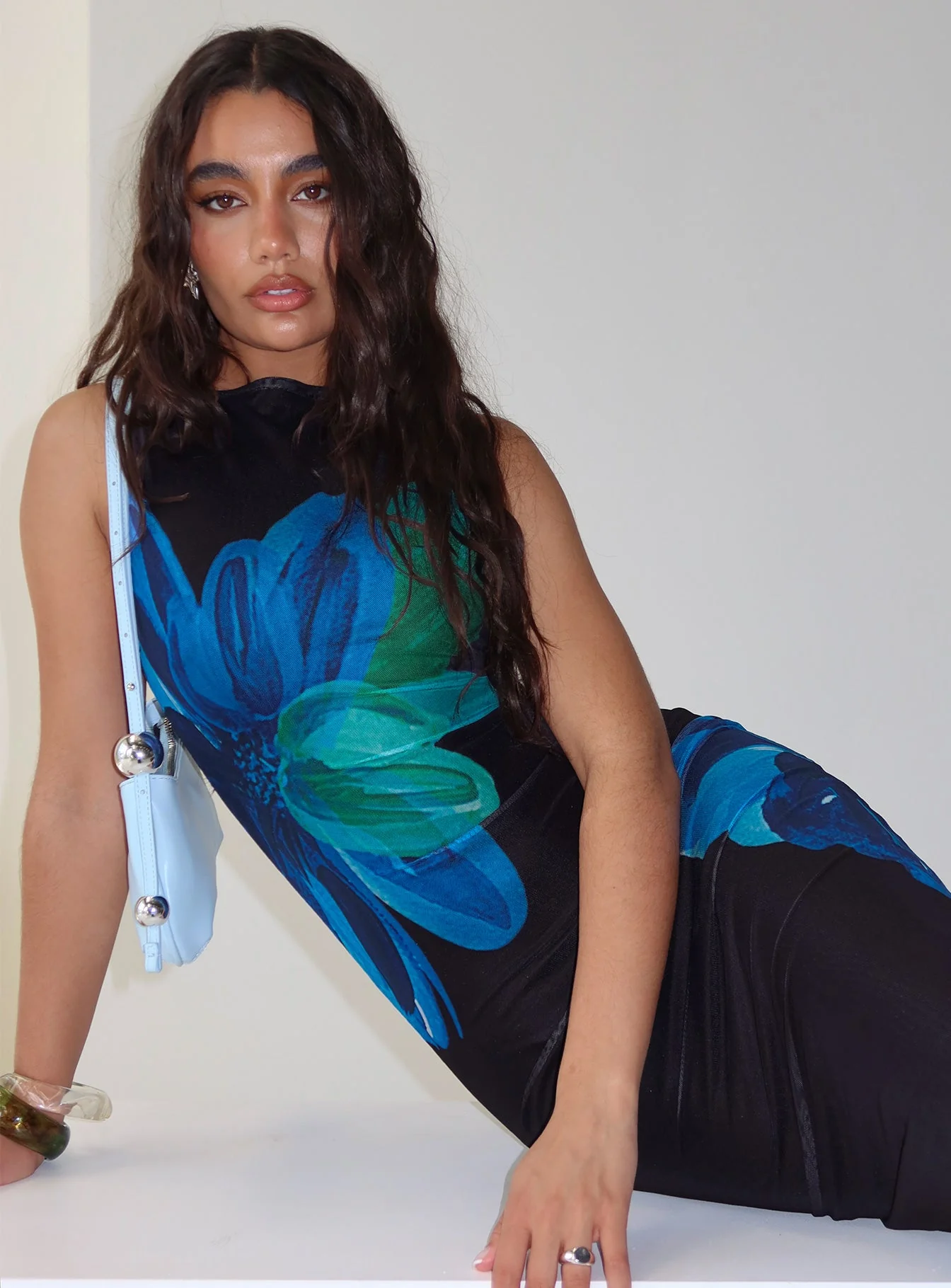 Fayola Maxi Dress Blue Floral - Image 8