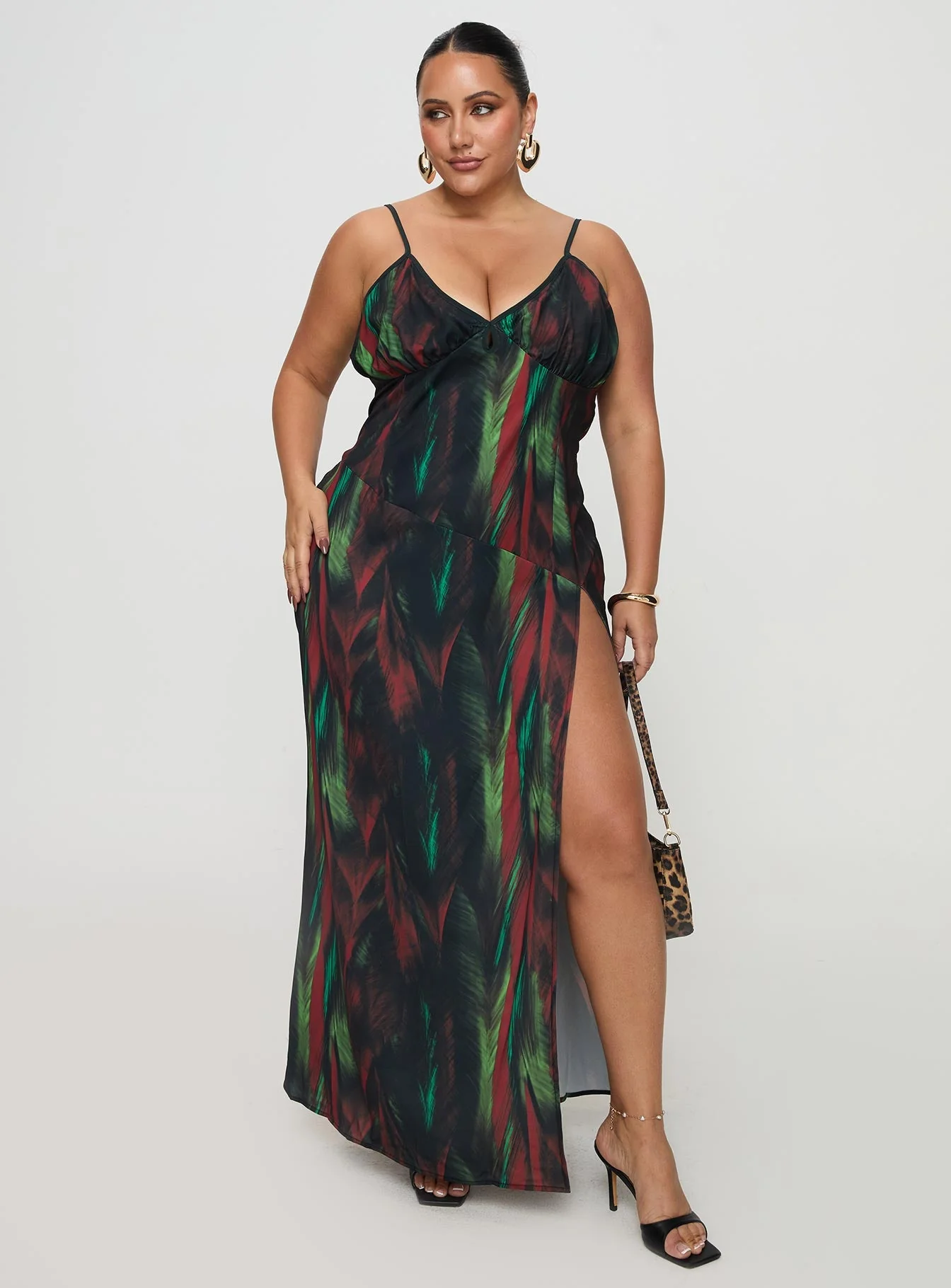 Feather Maxi Dress Multi Curve - Image 2