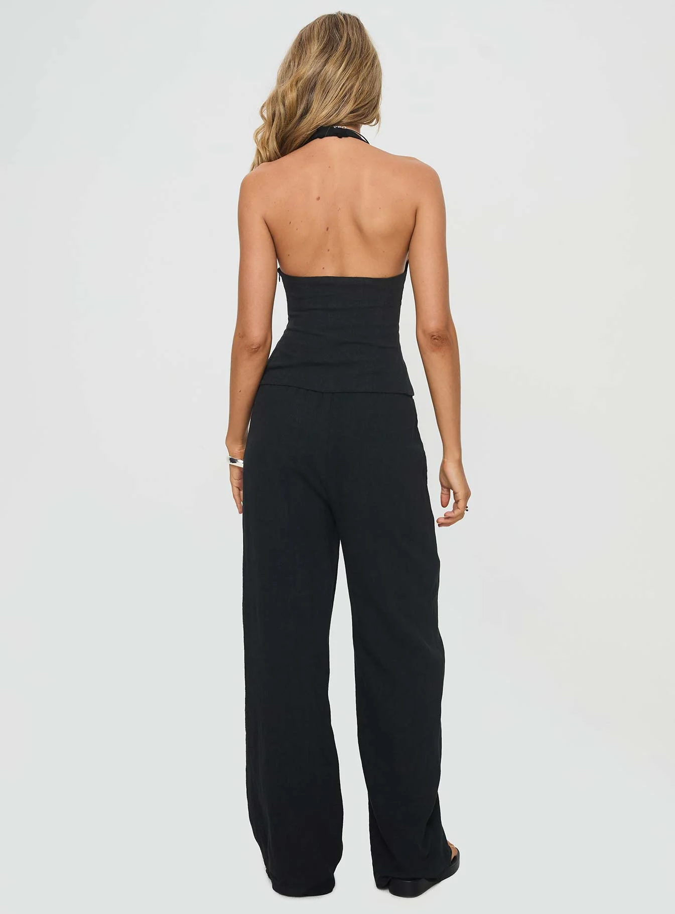 Felipe Linen Blend Pants Black - Image 5