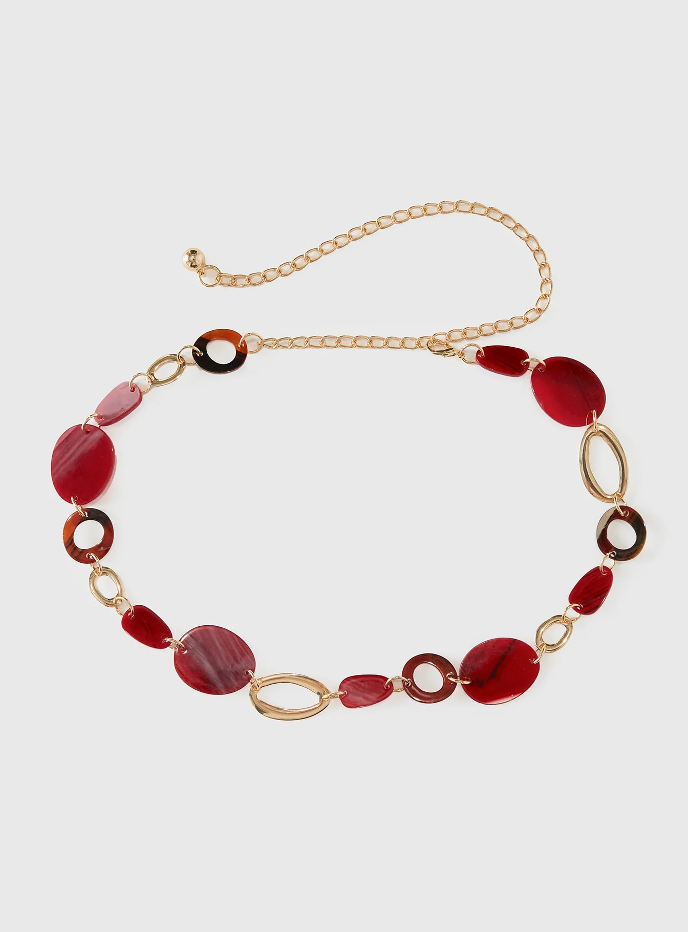 Felon Beaded Chain Belt Gold / Red - Image 2